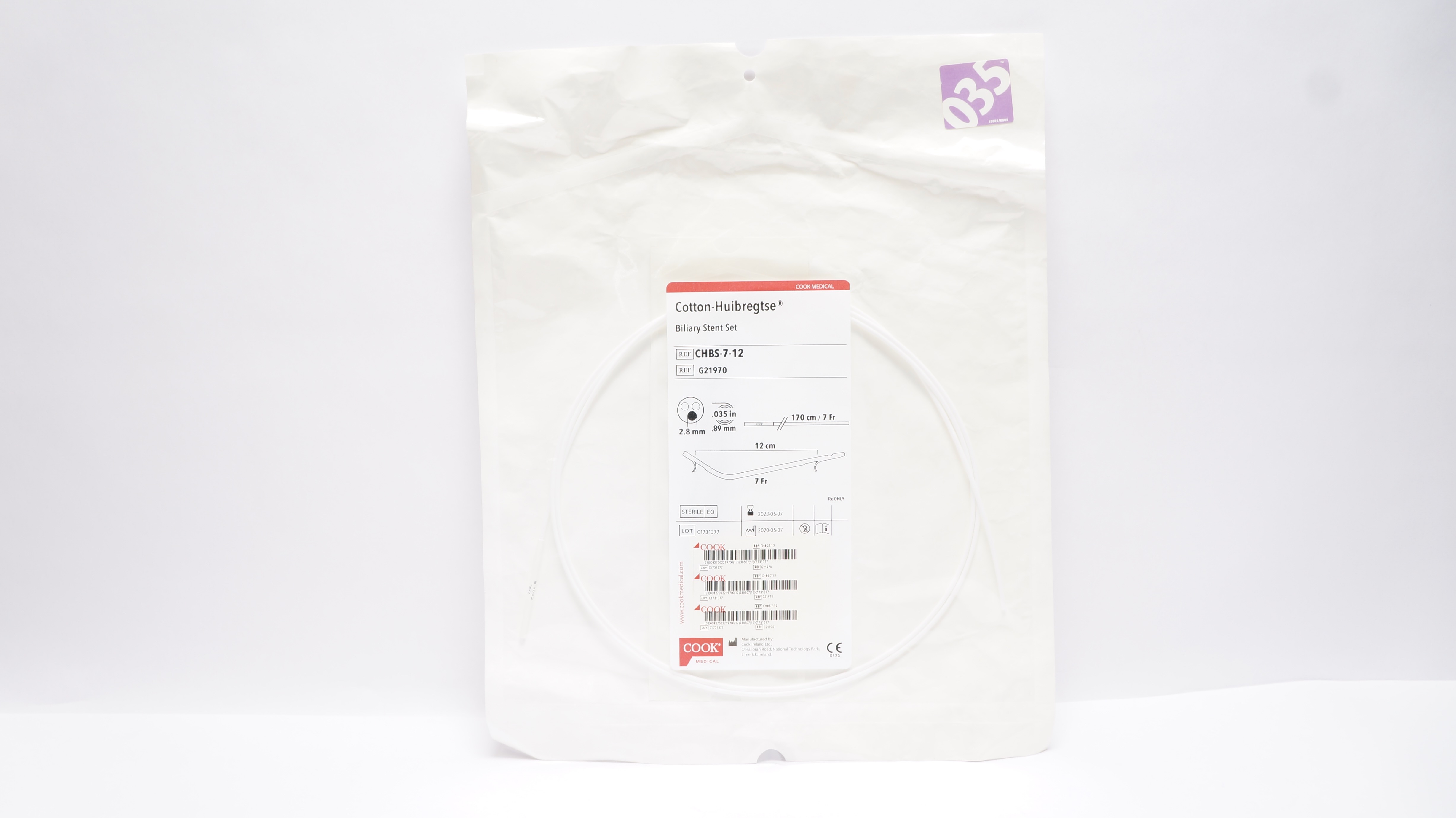 Cook Medical G21970 Cotton-Huibregtse Biliary Stnt Set 170cm/7Fr (x)