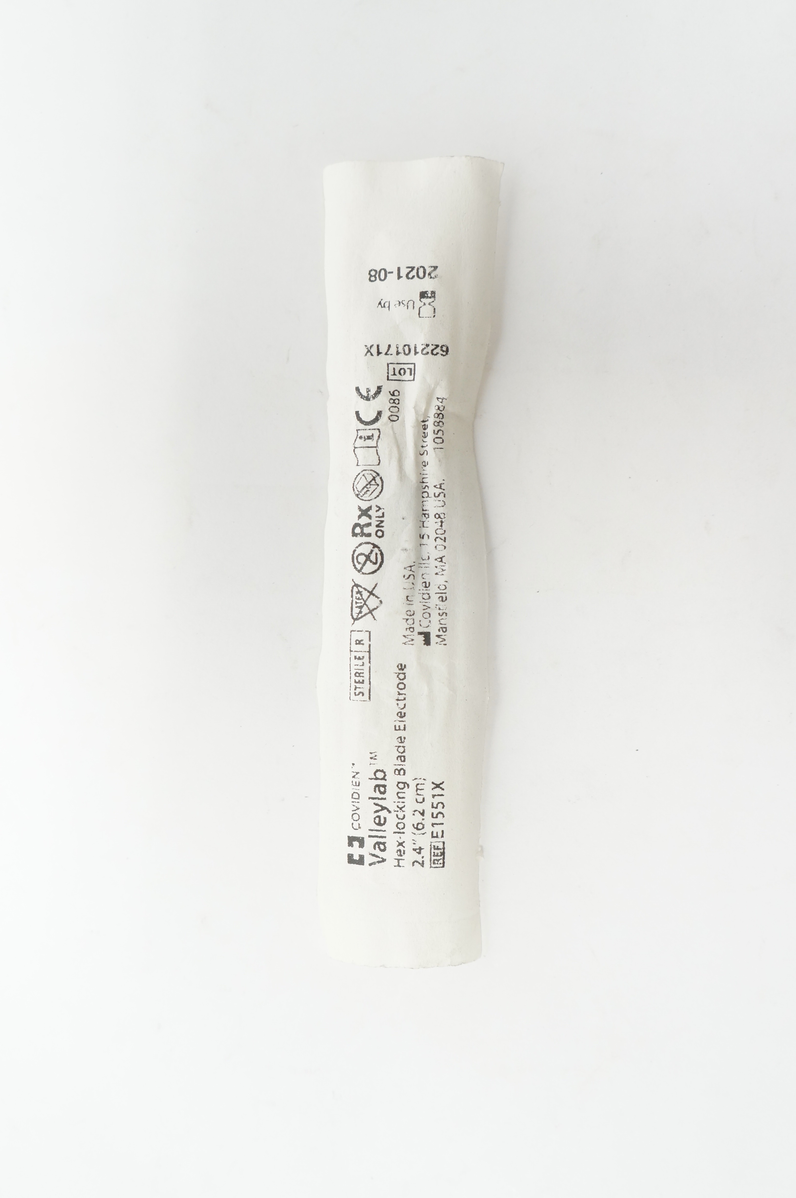 Covidien E1551X Valleylab Hex-Locking Blade Electrode 2.4inch (x)