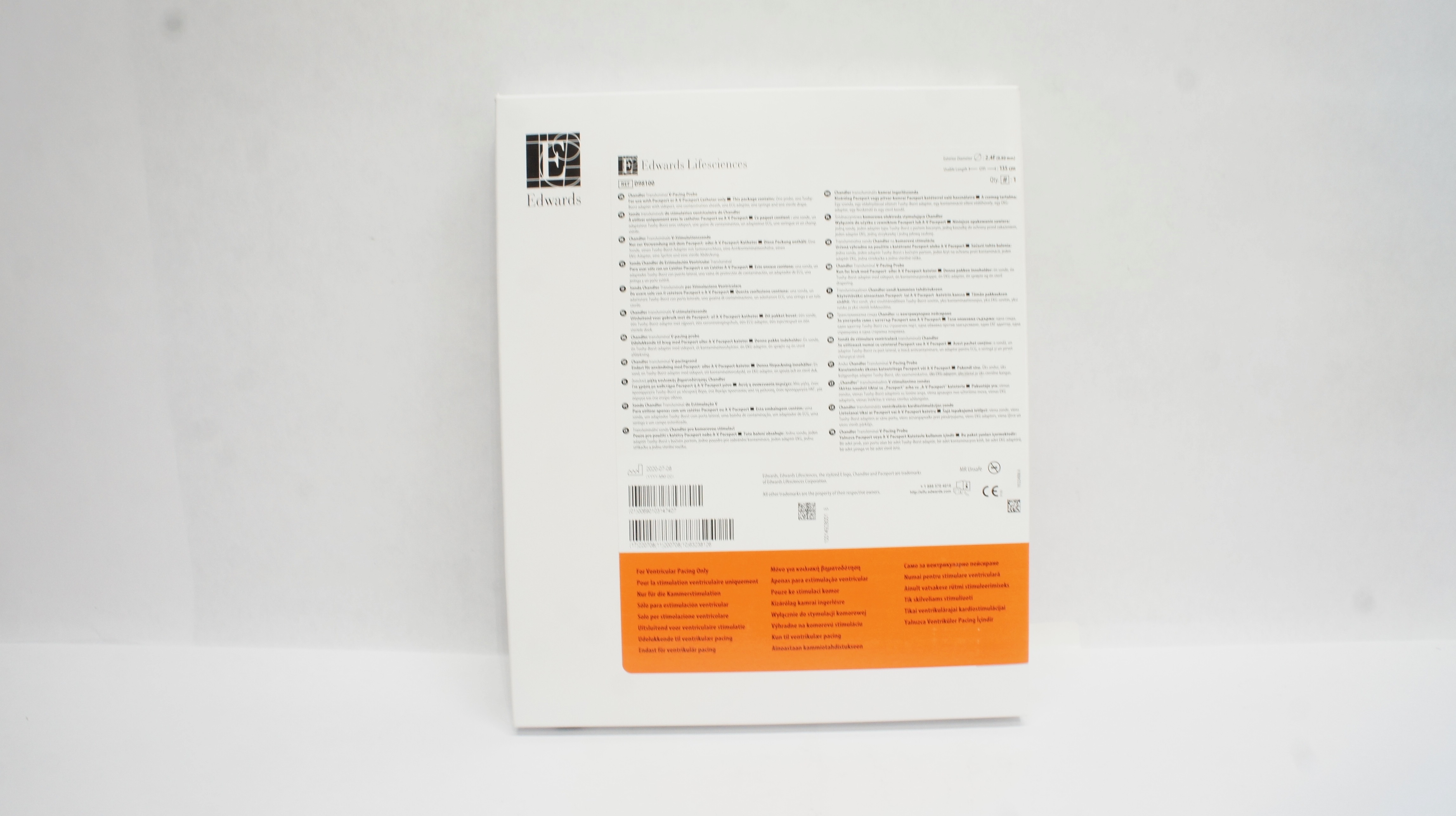Edwards Lifesciences D98100 Chandler Transluminal V-Pacing Probe 2.4F x 135cm(x)