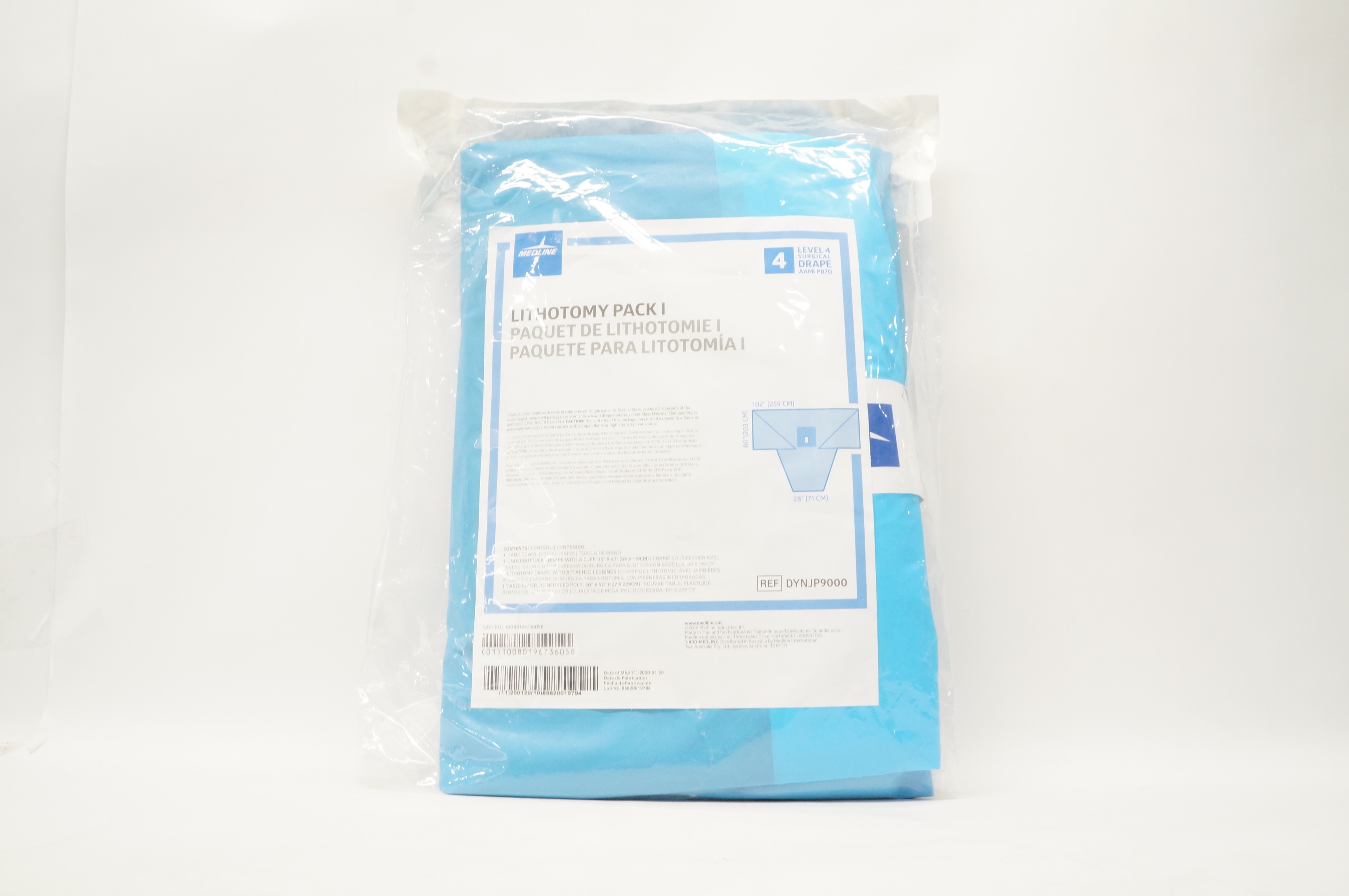 Medline DYNJP9000 Lithotomy Pack I, 102inch x 80inch x 28inch