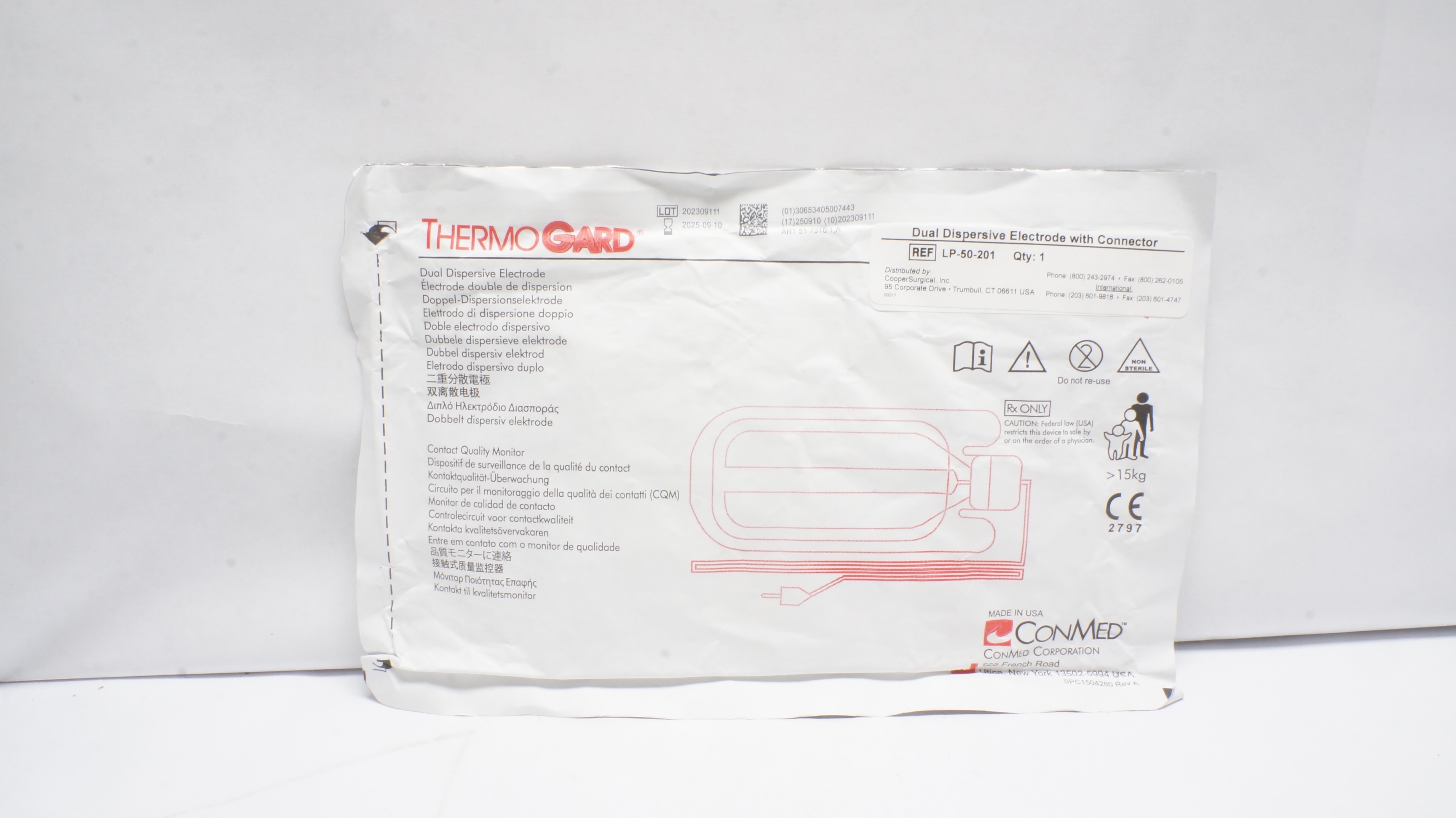 Conmed LP-50-201 ThermoGard Dual Dispersive Electrode (x)