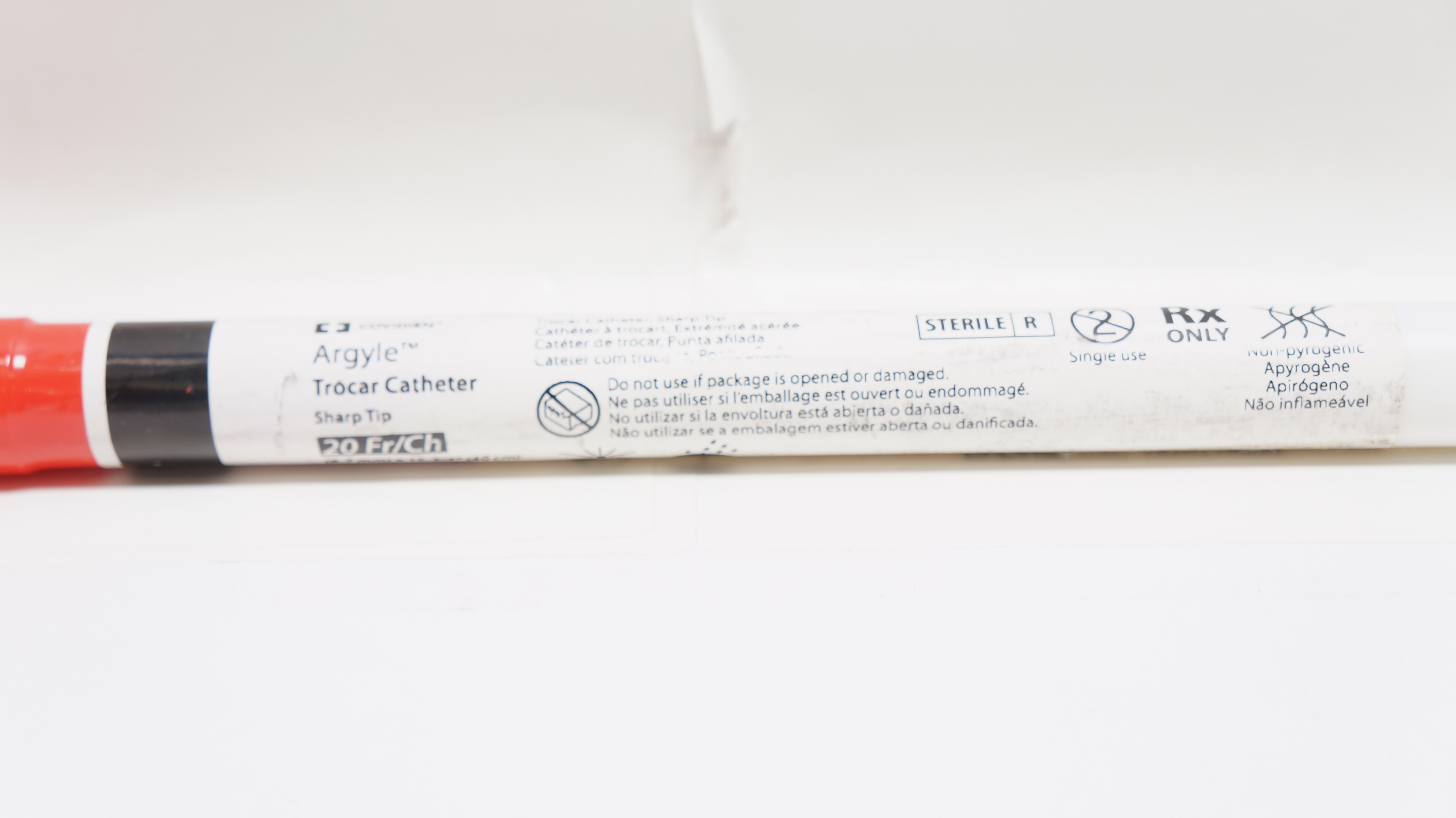 Covidien 8888561043 Argyle Trocar Cath. Sharp Tip 20Fr x 15-3/4inch (x)