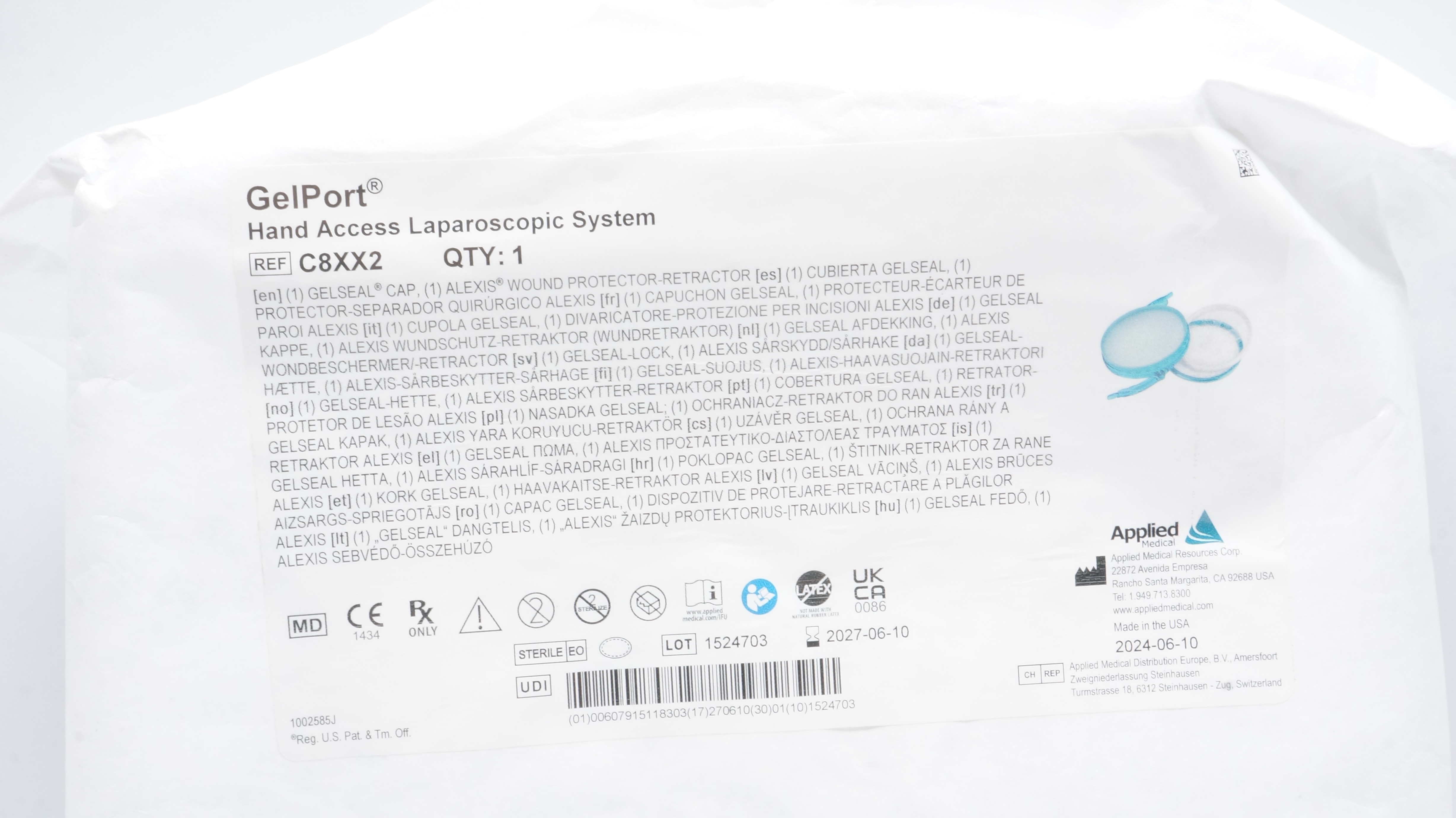 Applied Medical C8XX2 GelPort Hand Access Laparoscopic System