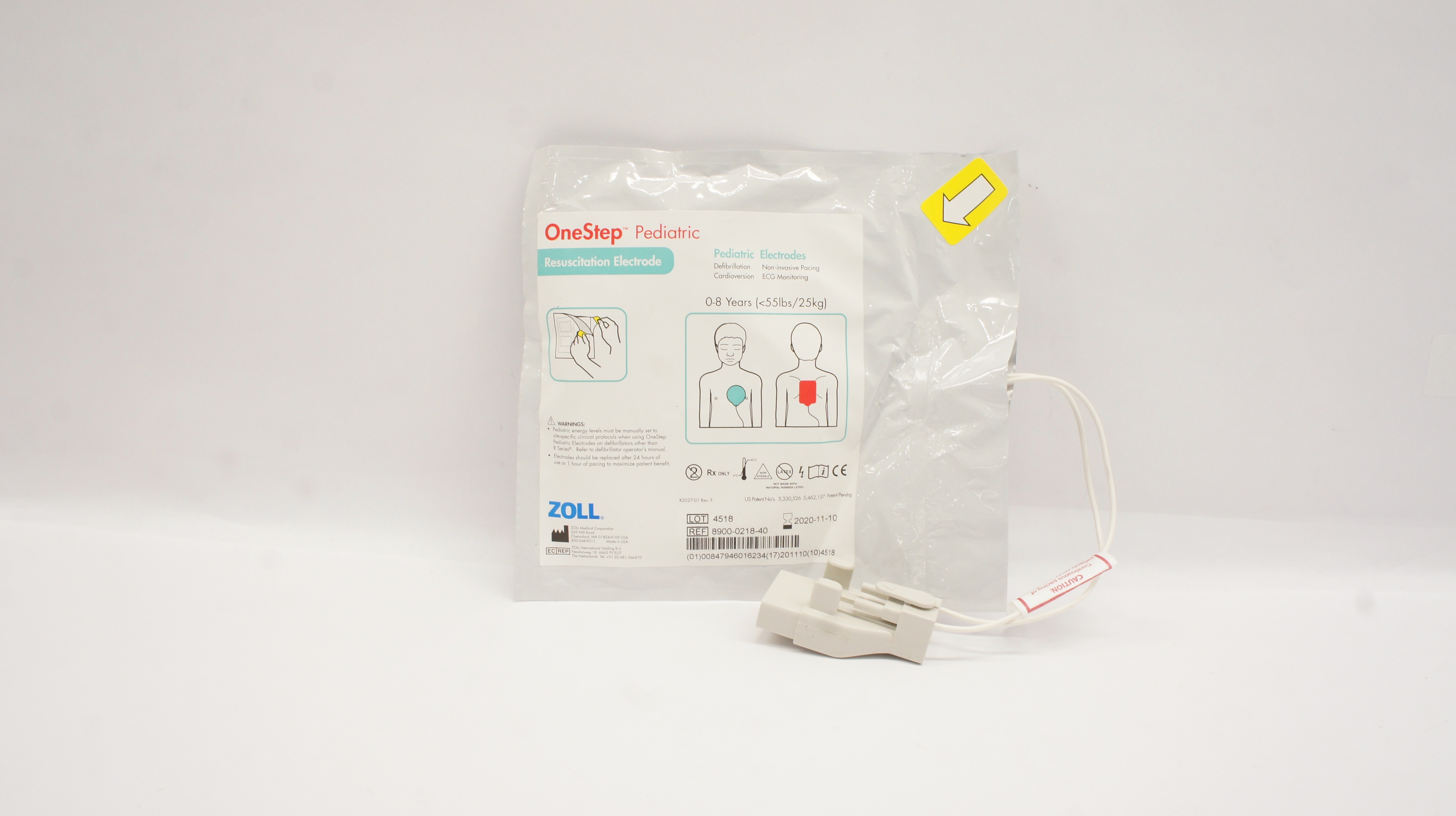 Zoll 8900-0218-40 OneStep Pediatric Resuscitation Electrode 0-8 Years <55lbs (x)