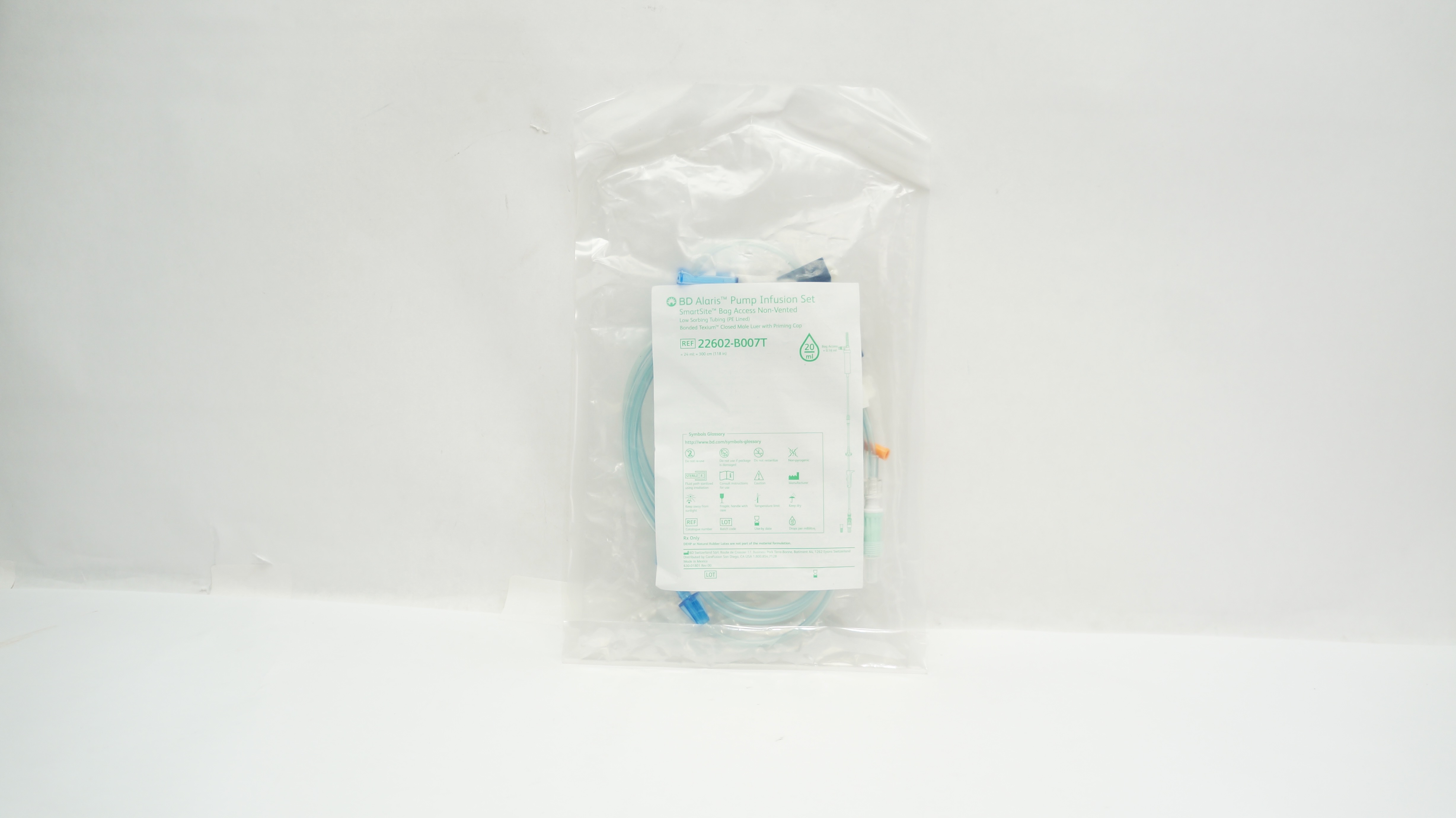 BD 22602-B007T Alaris Pump Infusion Set Non-Vented 24mL x 118inch 20Dros/mL (x)