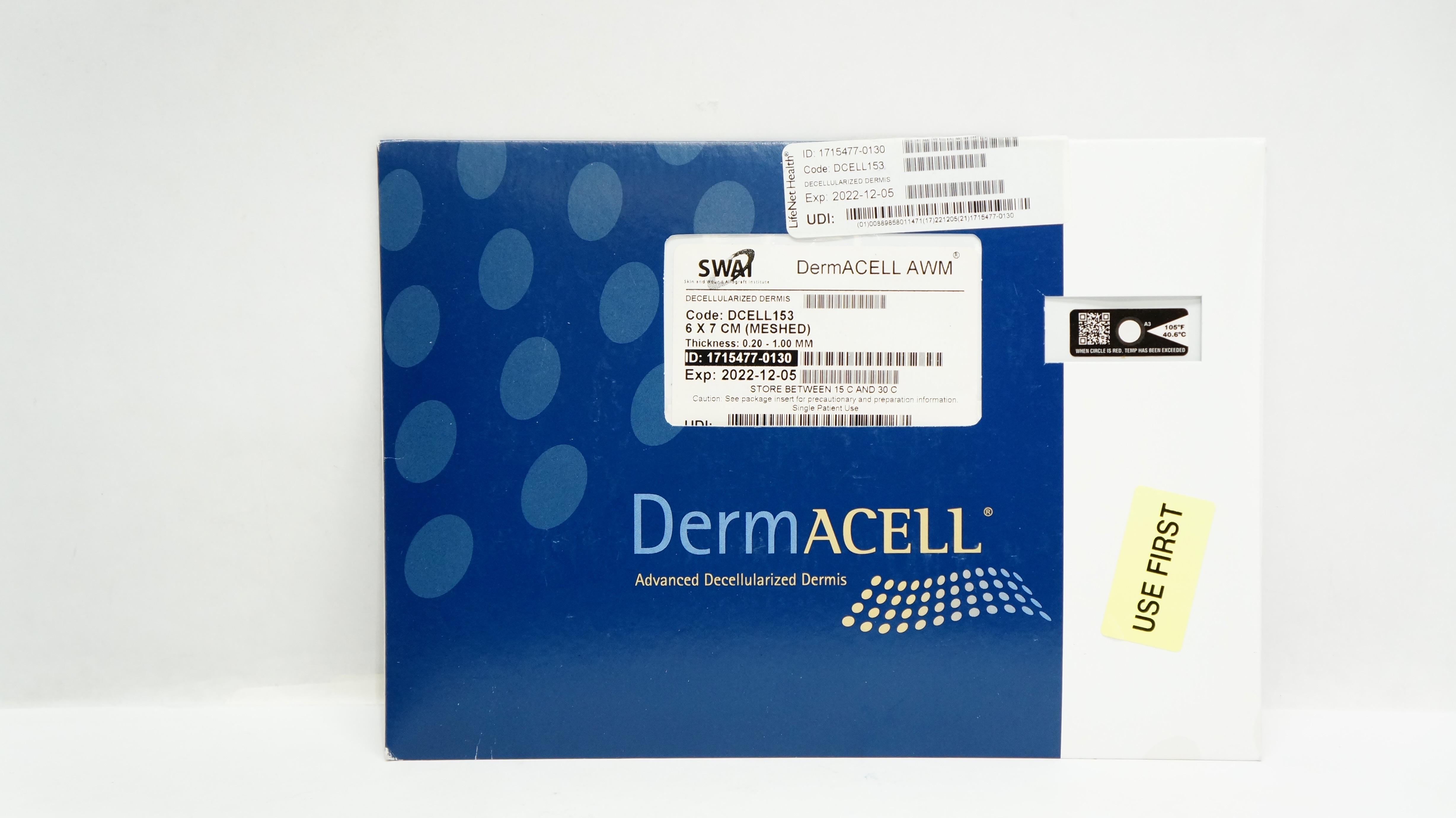 DermACELL DCELL153 SWAI Dermal Matrix 6 x7cm Meshed, 0.201.00mm (x)