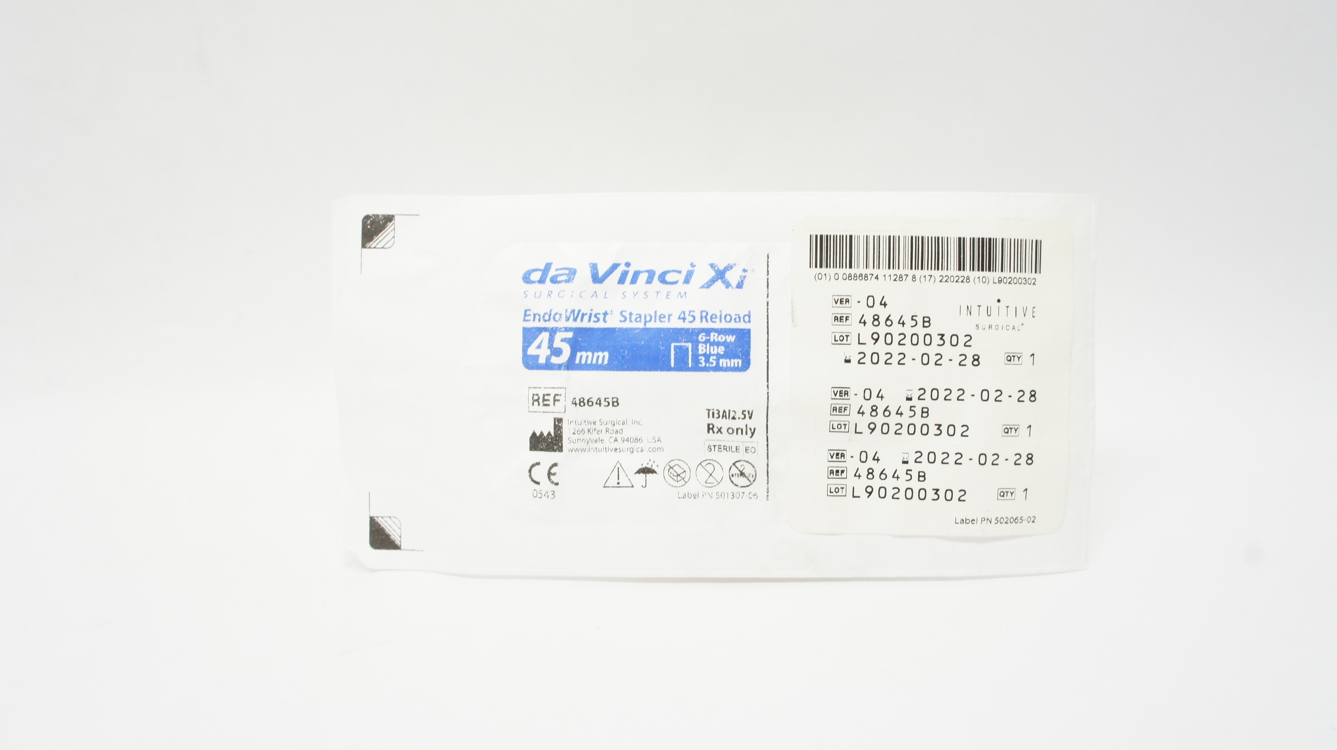 Intuitive 48645B Da VinciXi EndoWrist Stapler 45 Reload 45mm 6-Row 3.5 mm (x)