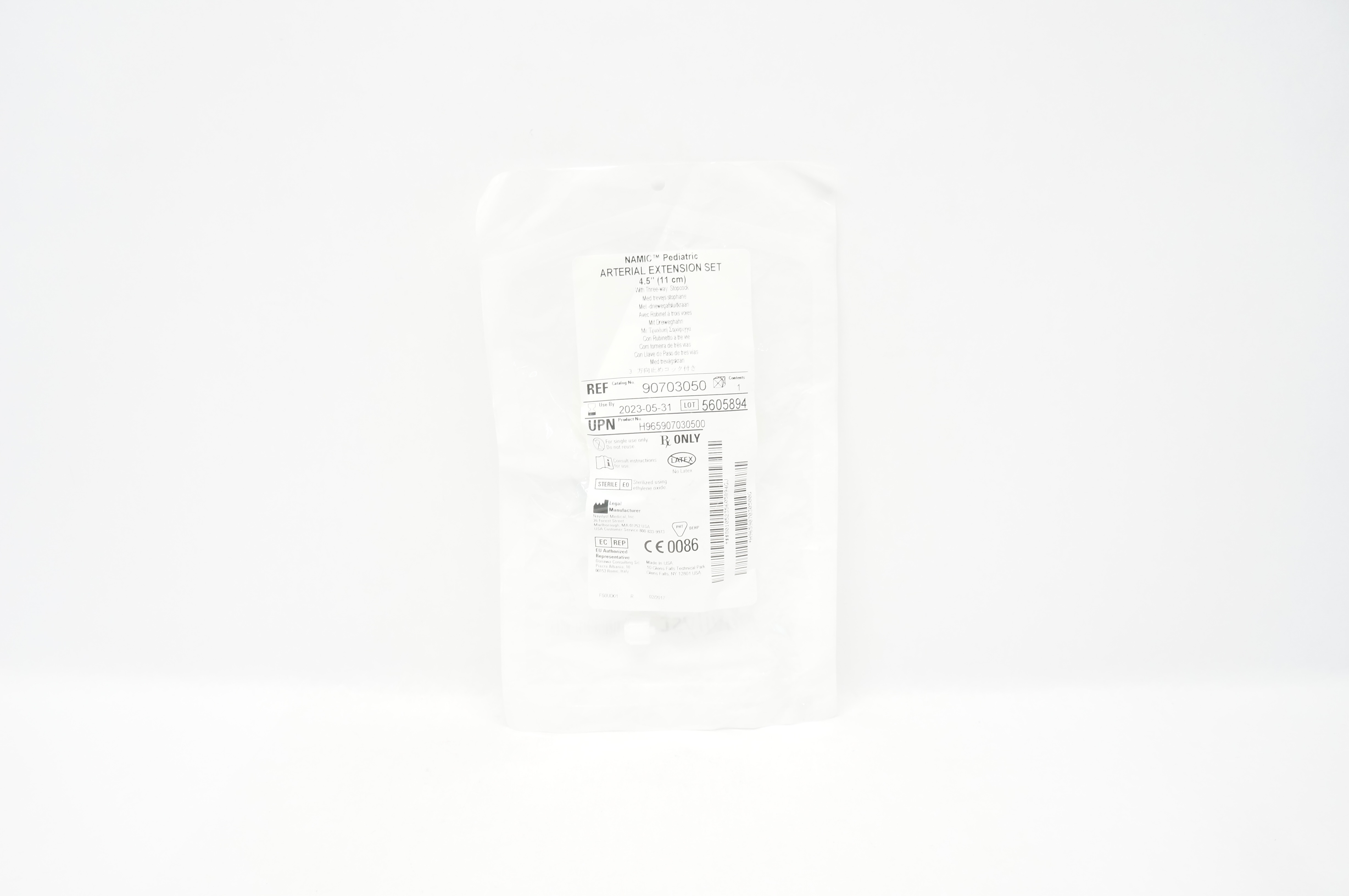 Navilyst Medical 90703050 Namic Pediatric Arterial Extesion Set 4.5inch
