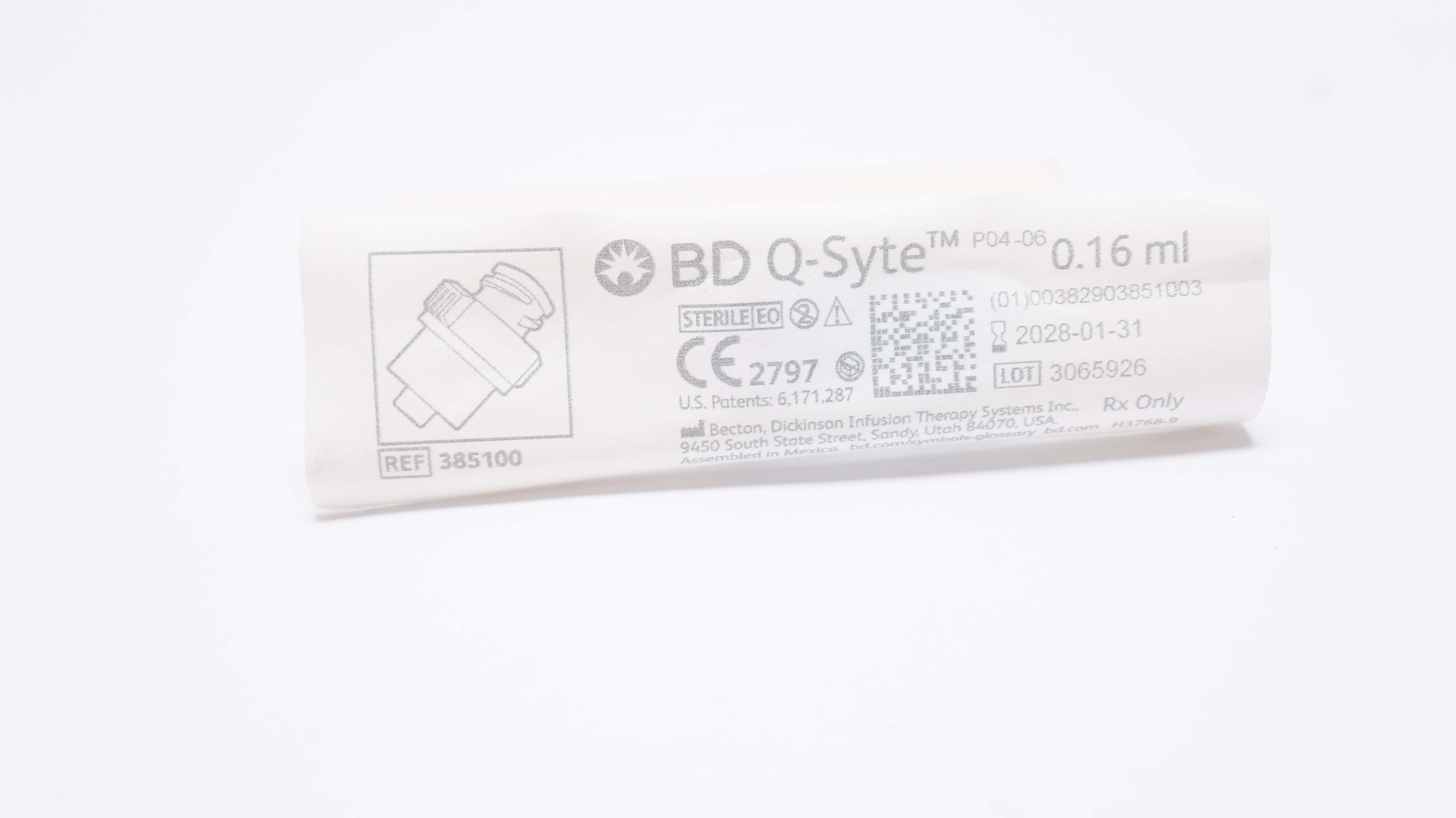 BD 385100 Q-Syte Ndle-Free Connector 0.16ml
