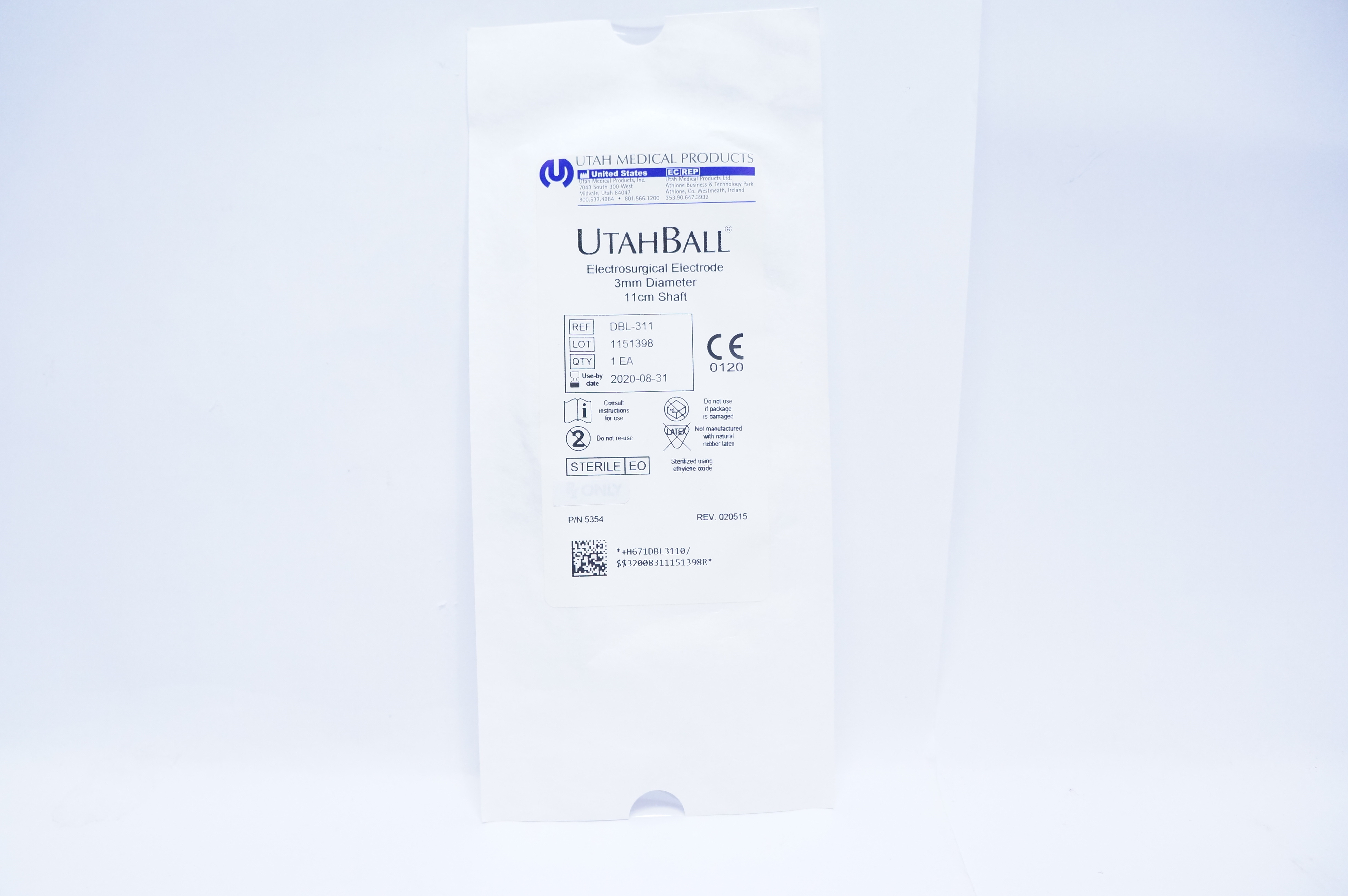 Utah Medical DBL-311 UtahBall Electrosurgical Electrode 3mm Diameter 11cm (x)