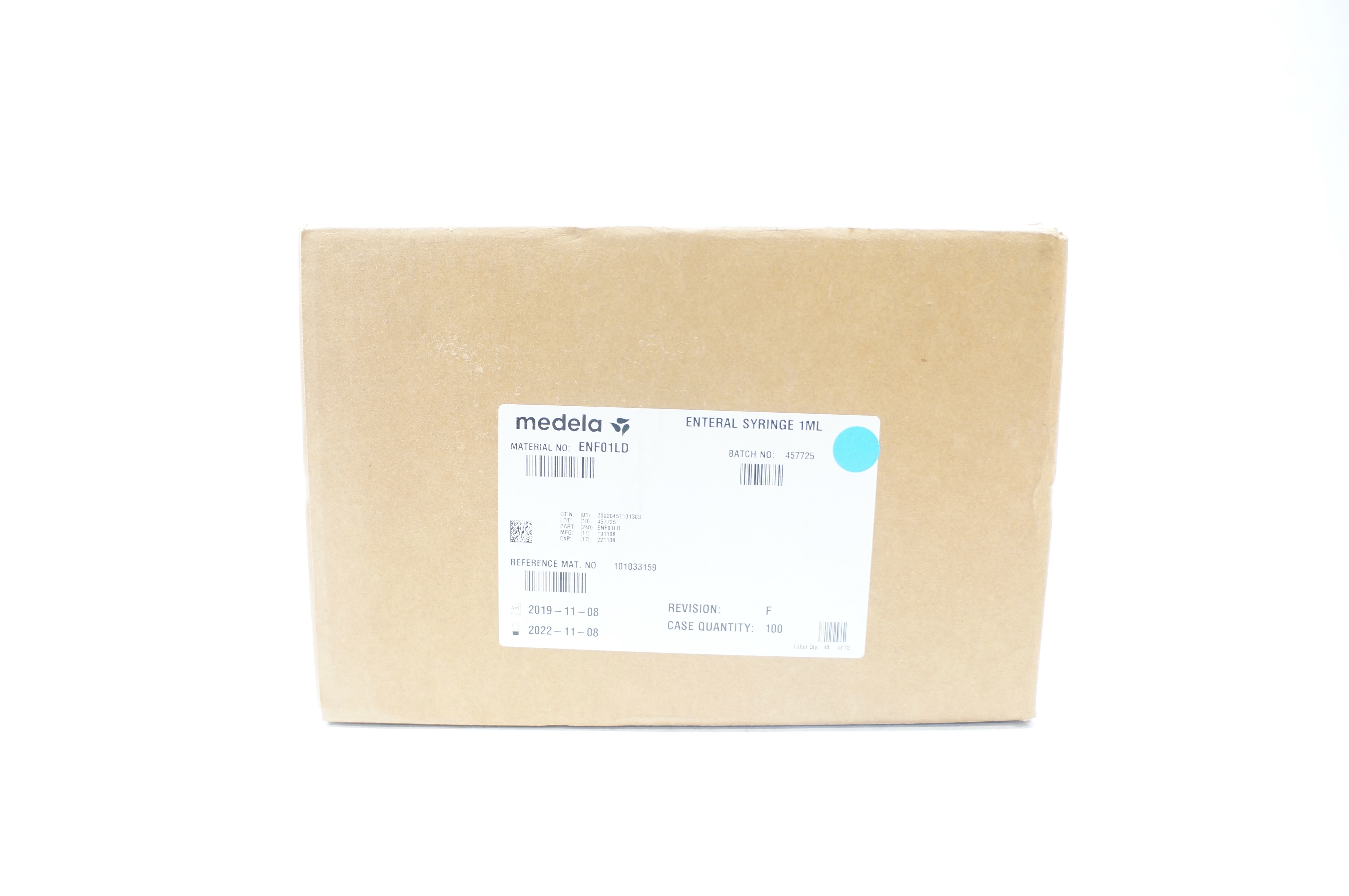 Medela 101033159 EnFit Syringe 1ml 1ct - Case of 100