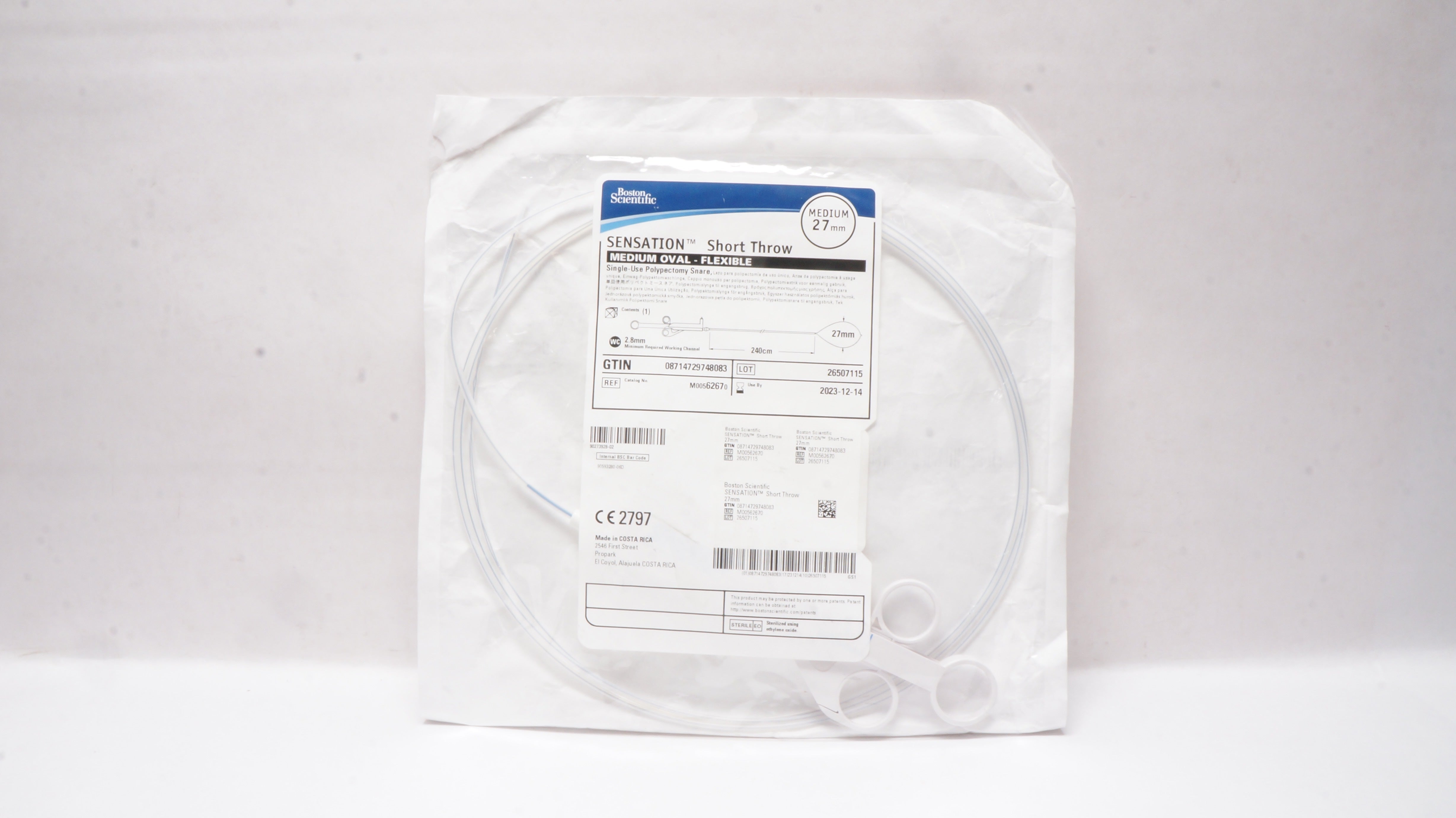 Boston Scientific 6267 Sensation Short Throw Polypectomy Snare 27mm