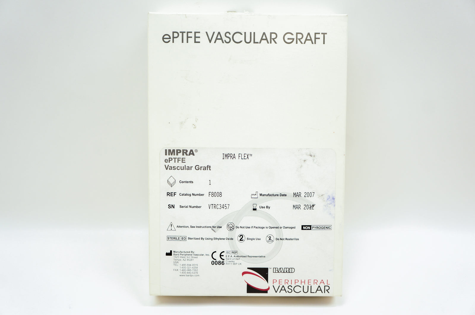 Bard F8008 IMPRA Flex ePTFE Vascular Graft 8mm x 80cm (x)