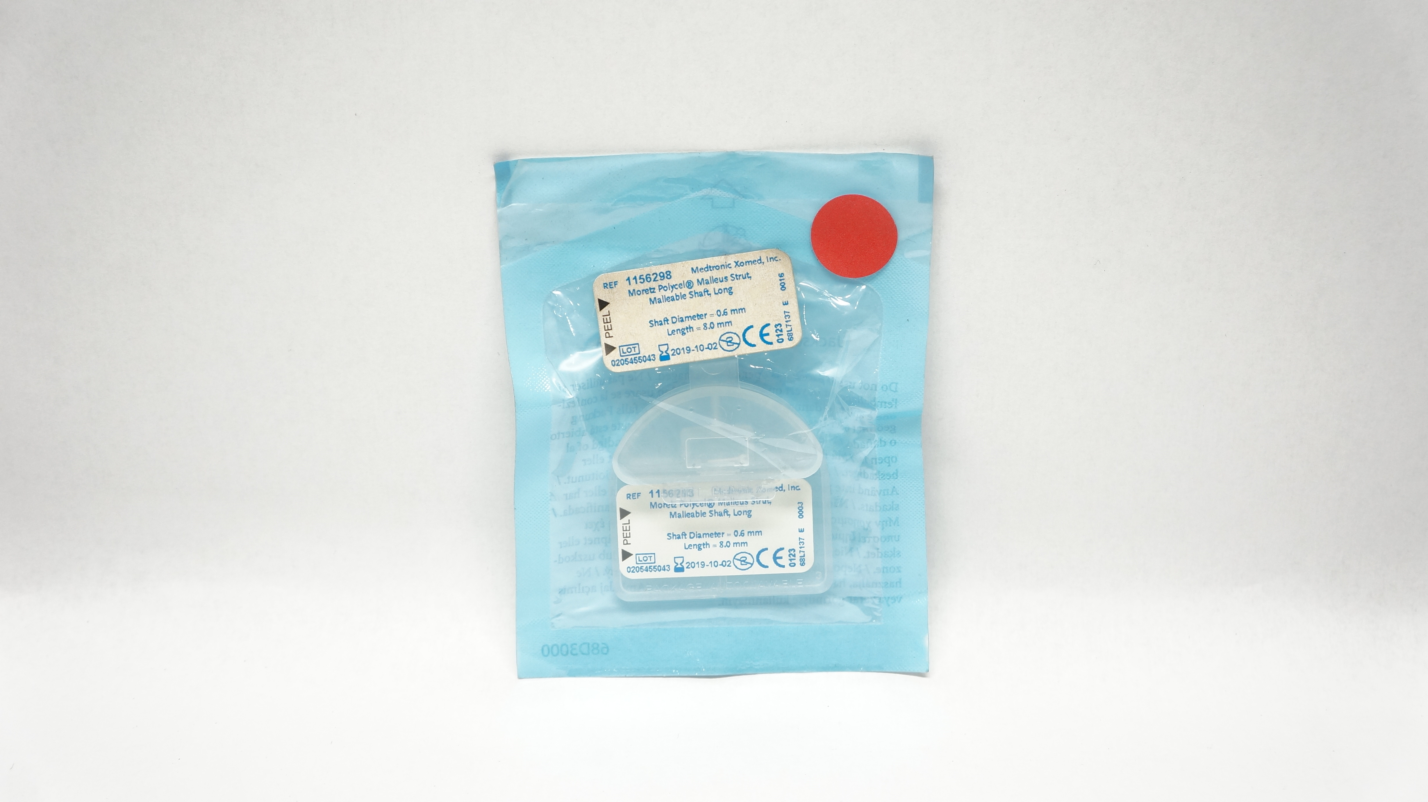 Medtronic 1156298 Moretz Polycel Malleus Strut. Malleable Shaft, Long (x)