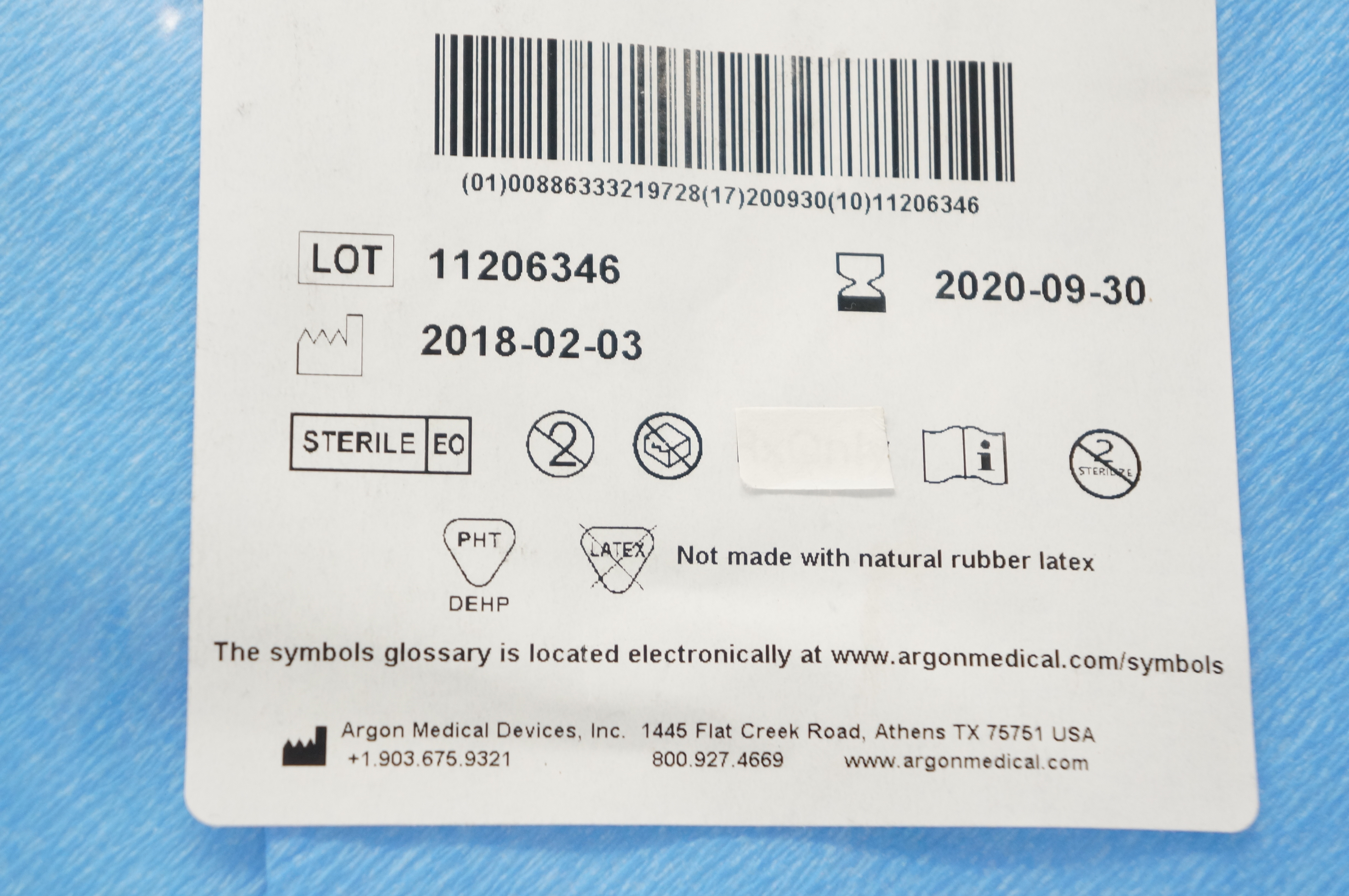 Argon A4301C Adult Lumbar Puncture Tray w/Spinal Ndle 20 ga x 8.9 cm (x)