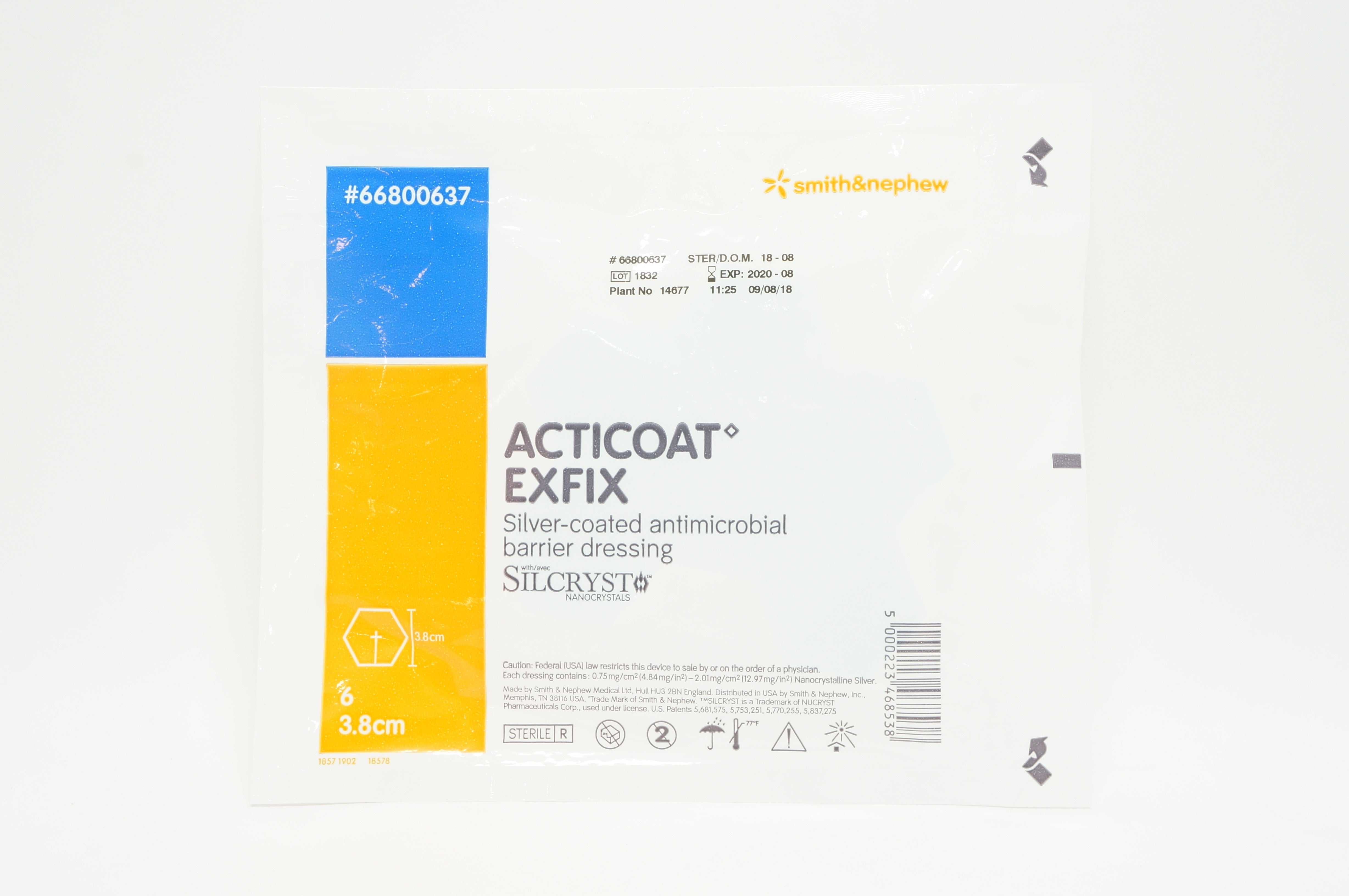 Exfix Medical Smith&Nephew 66800637 Acticoat Exfix 3.8cm - Box of 6