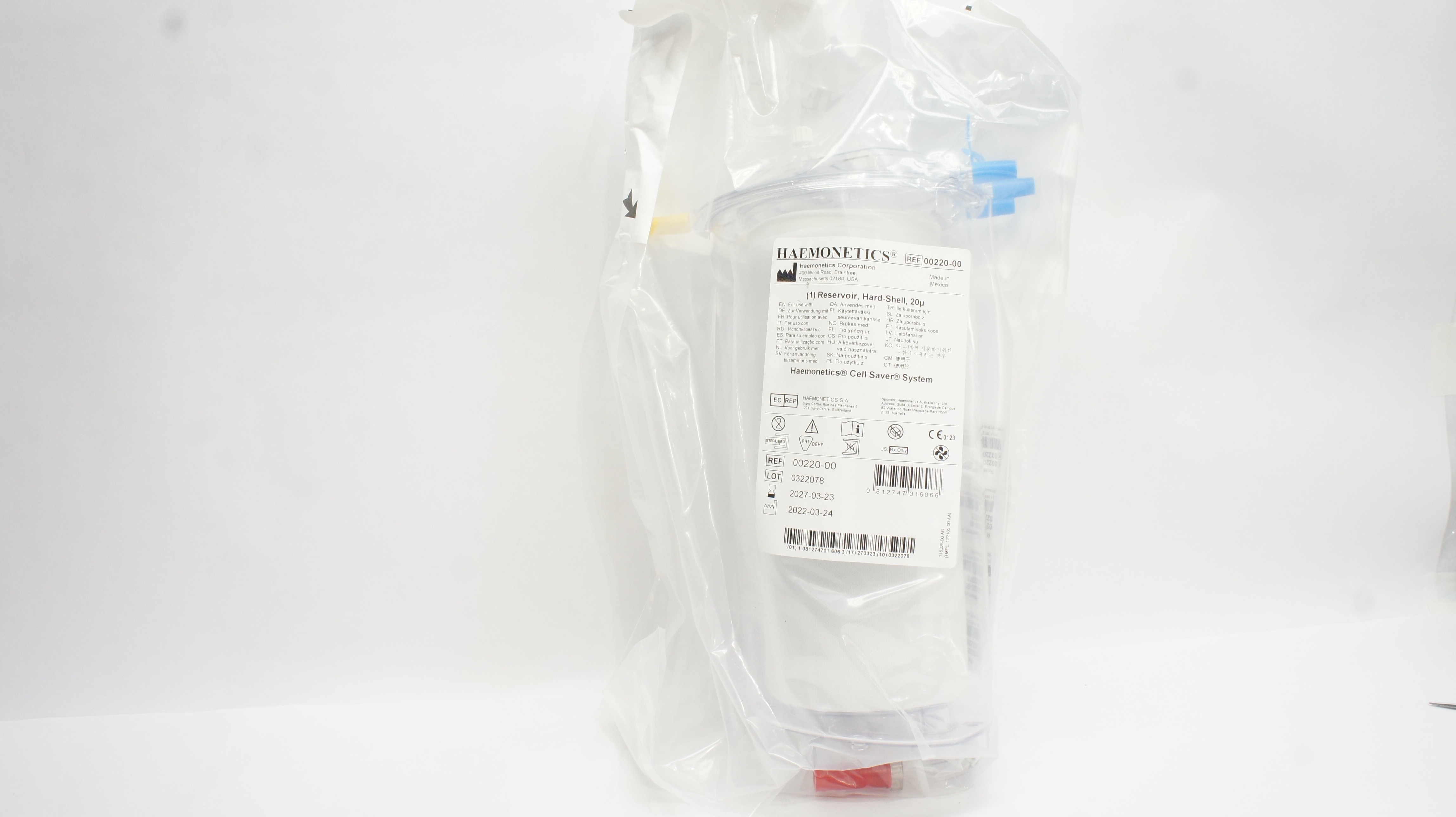 0022000 Reservoir, HardShell, 20u, Hemostatic Cell Saer