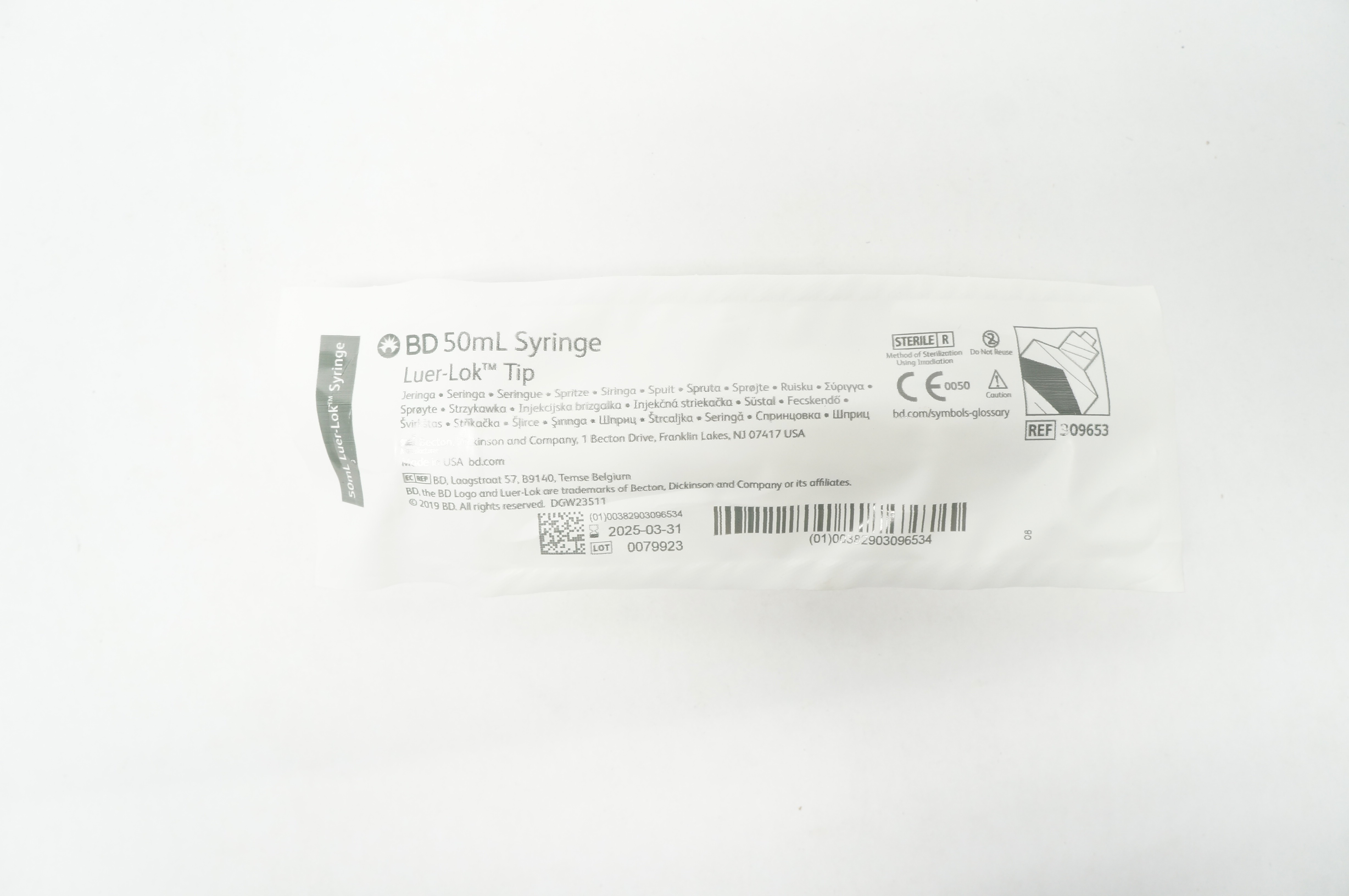 BD 309653 50ml Syringe Luer-Lok Tip