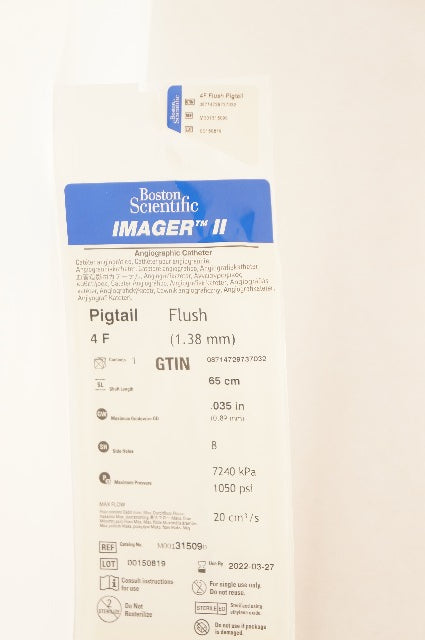 Boston Scientific M001315090 ImagerII Angiographic Cath. 4F x 65cm x .035nch (x)