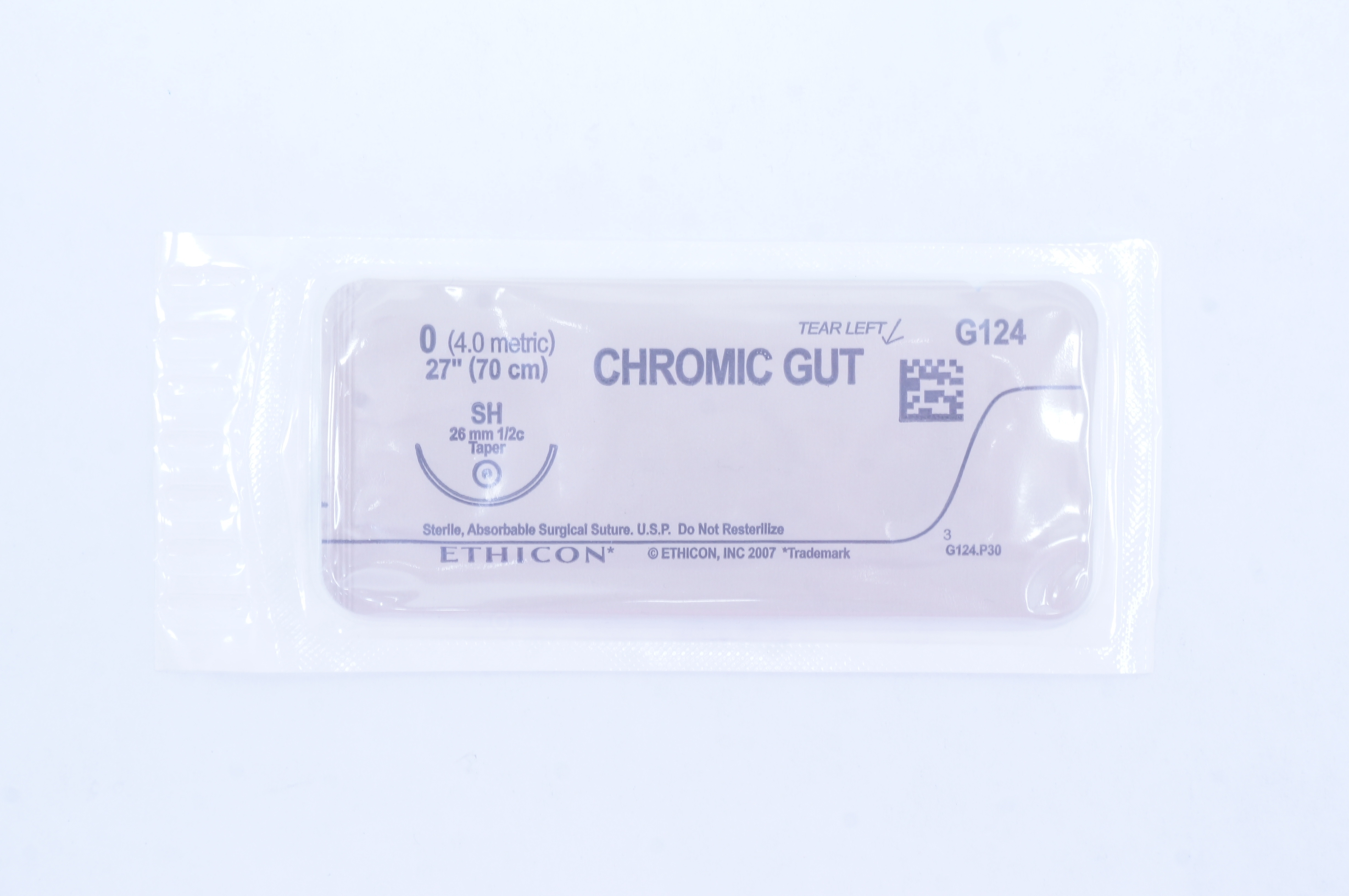 Ethicon G124 0 Chromic Gut SH 26mm 1/2 Taper, 27inch (x)