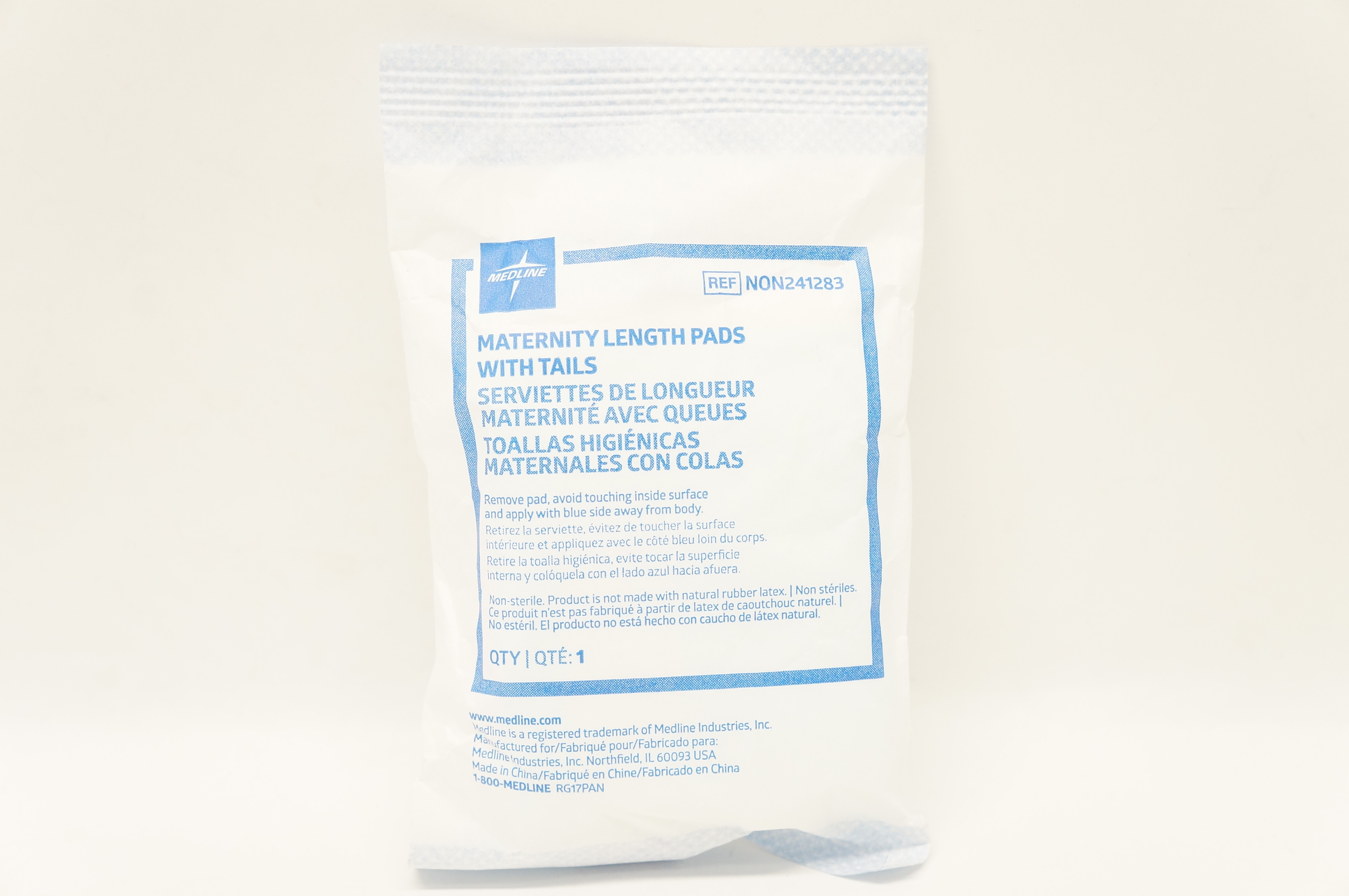 Medline NON241283 Maternity Length Pads with Tails