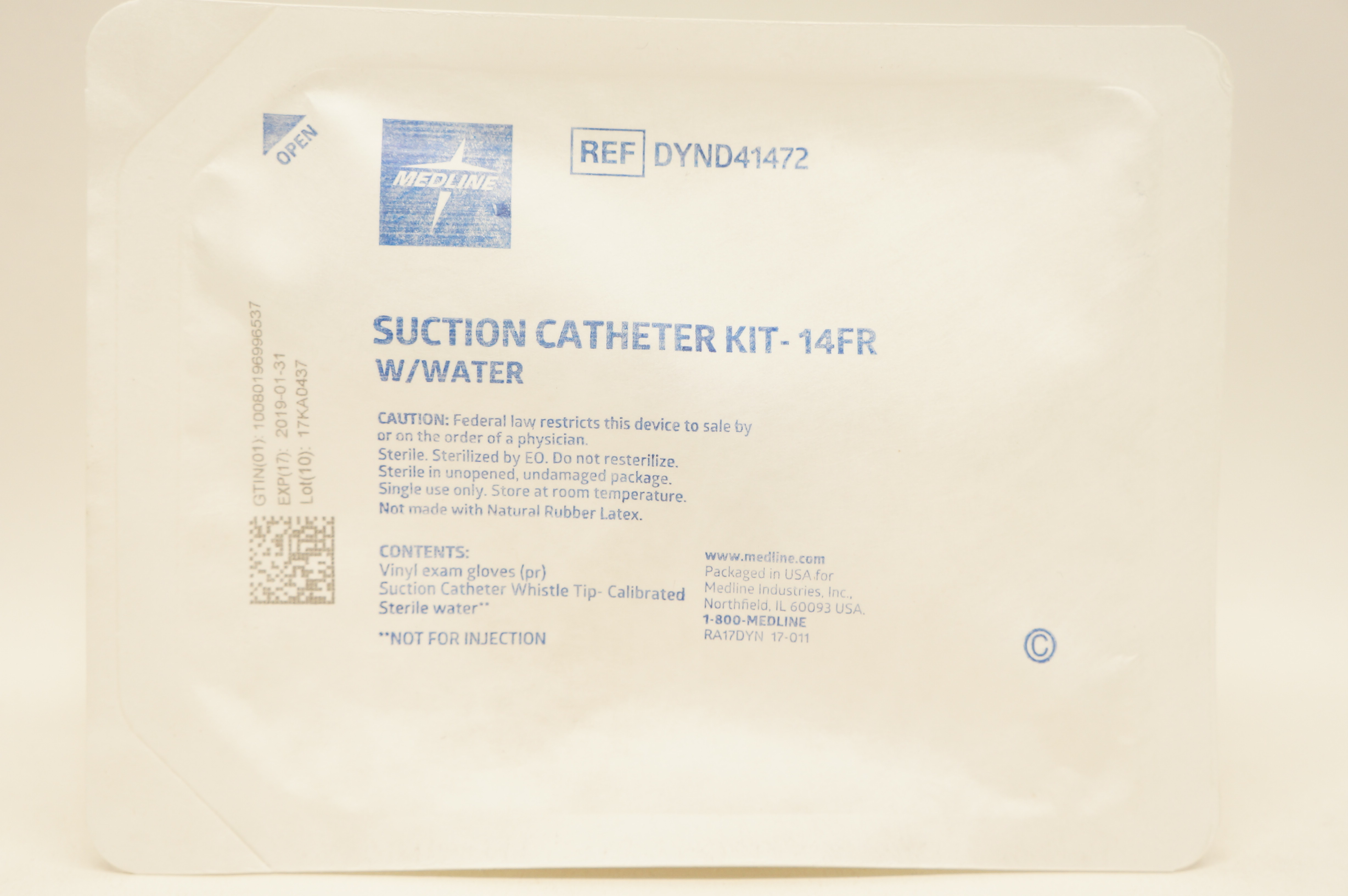 Medline DYND41472 Suction Cath Kit 14Fr W/Water (x)