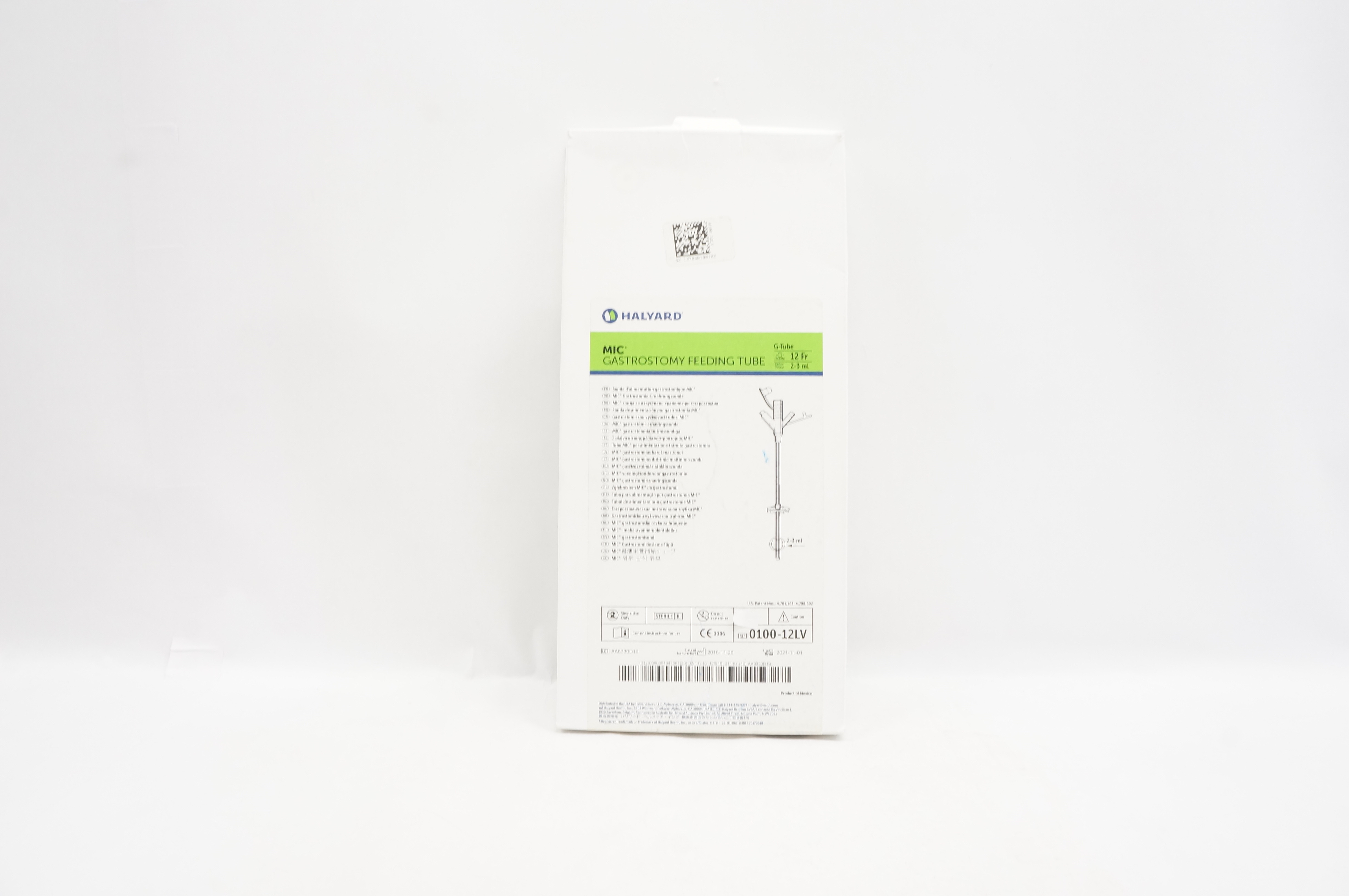 Halyard 0100-12LV MIC Gastrostomy Feeding G-Tube 12Fr x 2-3ml (x)