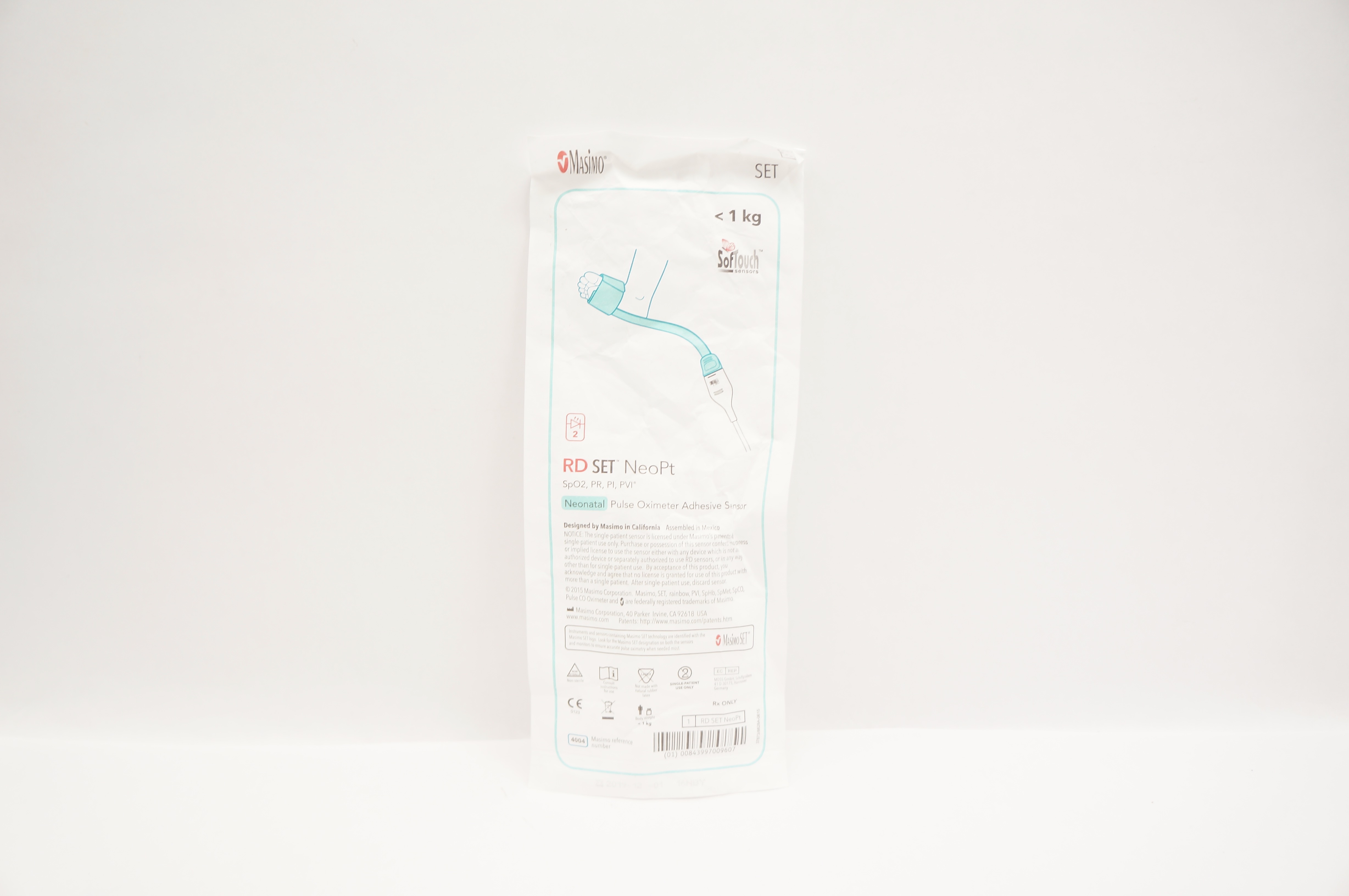 MasimoSet 4004 SpO2 RD SET Neonatal Pulse Oximeter Adhesive Sensor  <1kg (x)