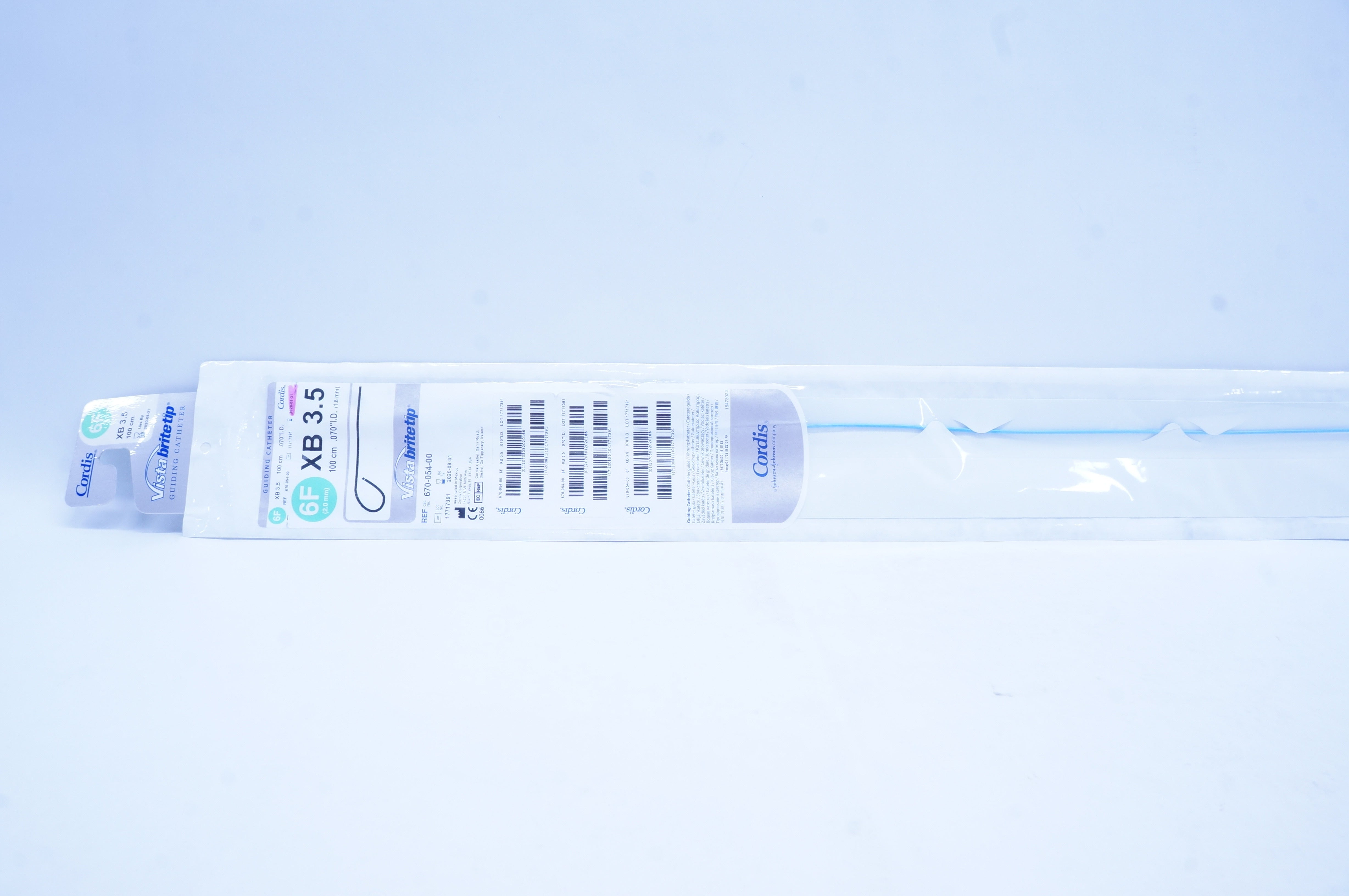Cordis 670-054-00 Vistabritetip Guiding Cath. XB 3.5 6F x 100cm x .070inch (x)