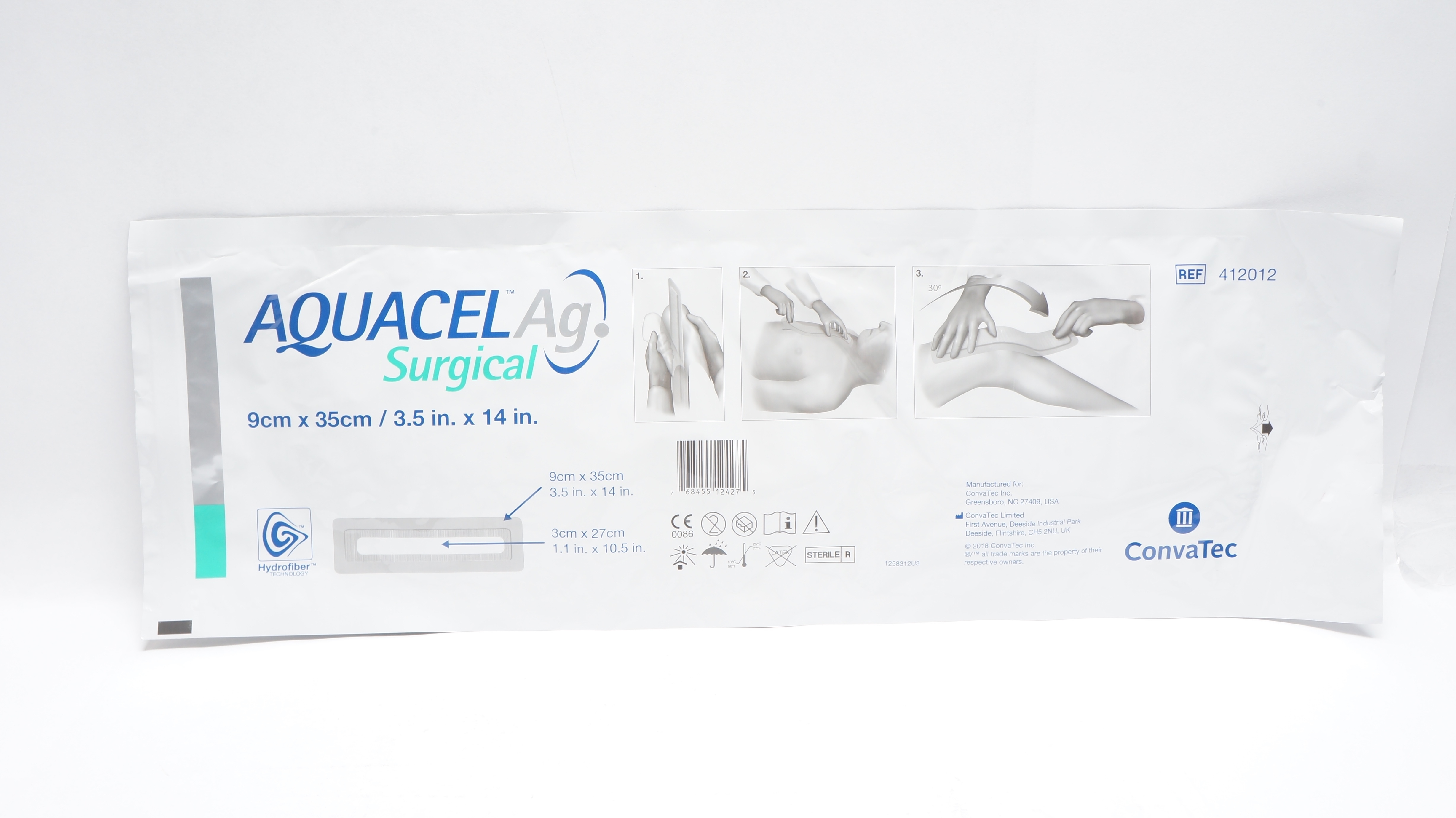 ConvaTec 412012 Aquacel Surgical Cover Dressing 3.5inch x 14inch (x)