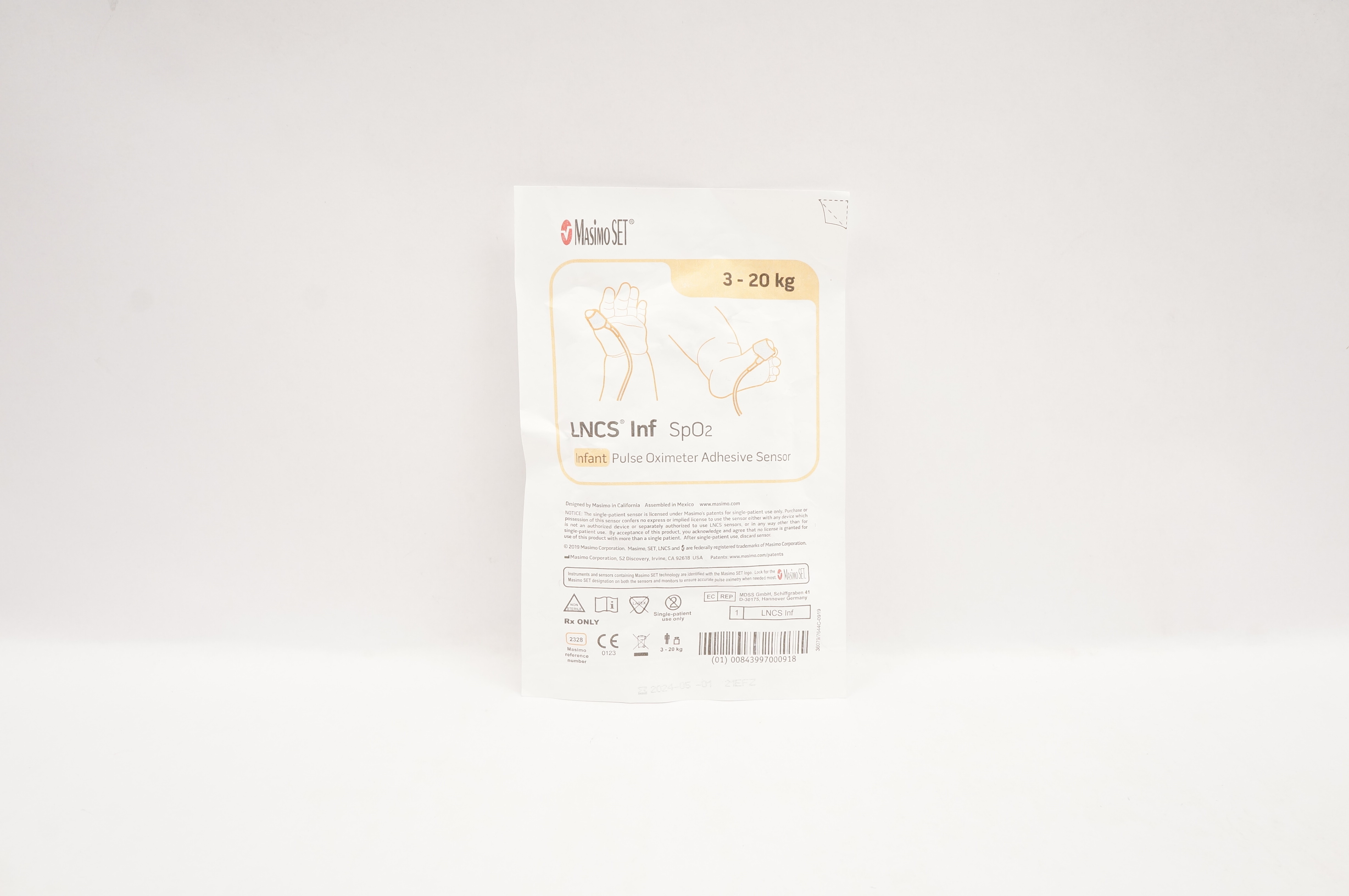 MasimoSet 2328 LNCS Infant SpO2 Pulse Oximeter Adhesive Sensor 3kg - 20kg