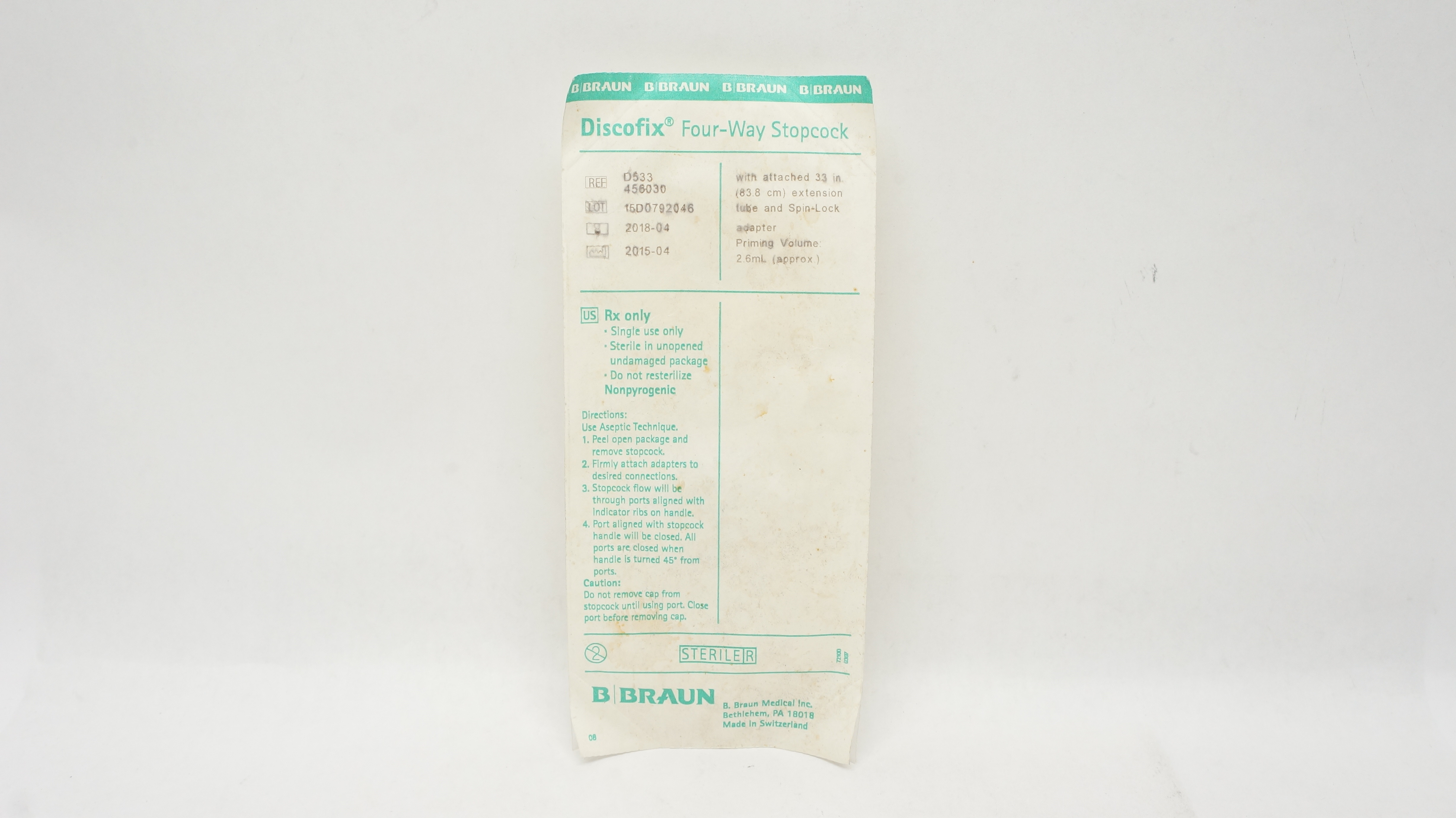 B.Braun D533 456030 Discofix 4-Way Stopcock 2.6ml (x)