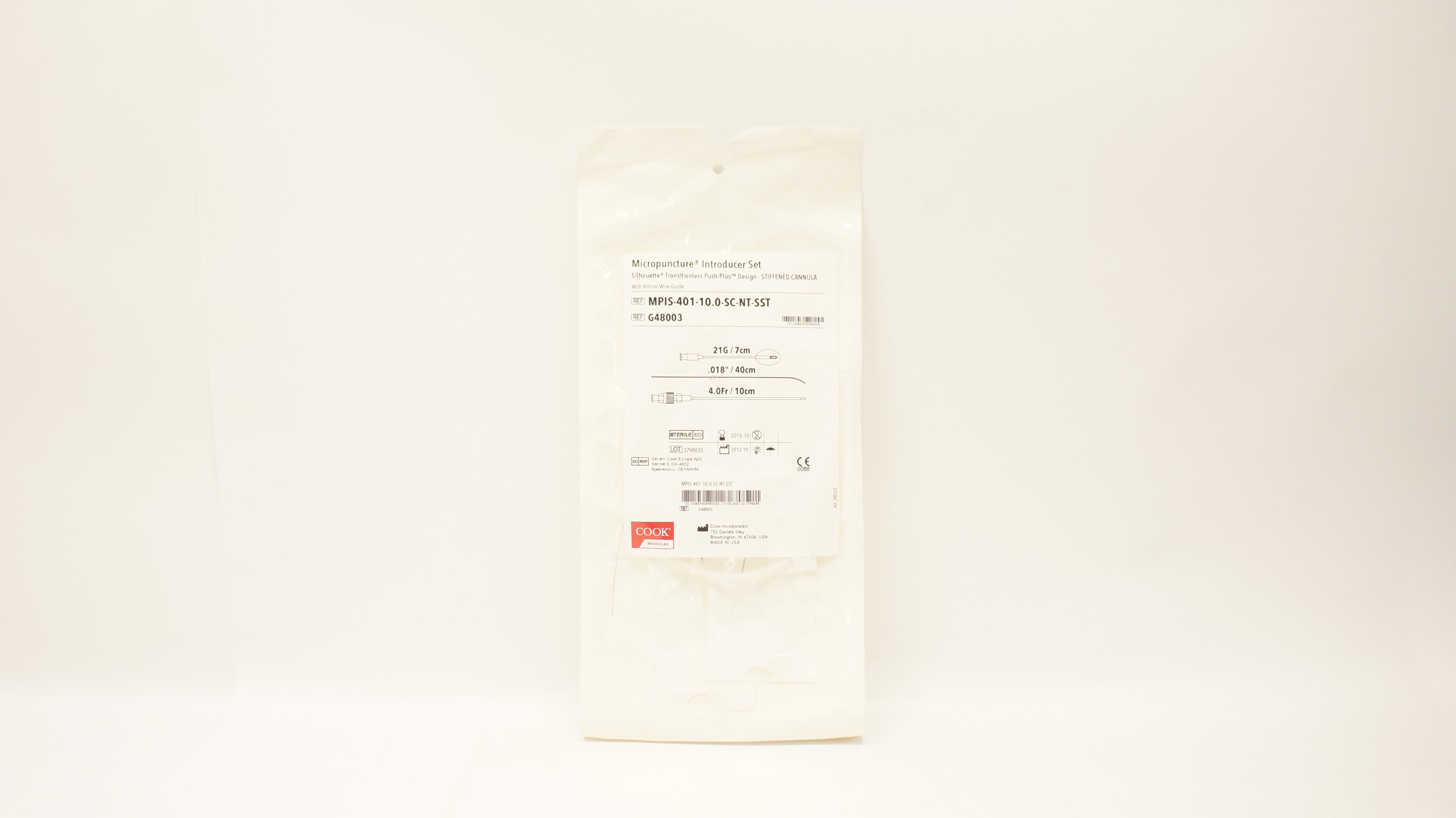Cook Medical G48003 Micropuncture Introducer Set 4.0Fr x 10cm (x)