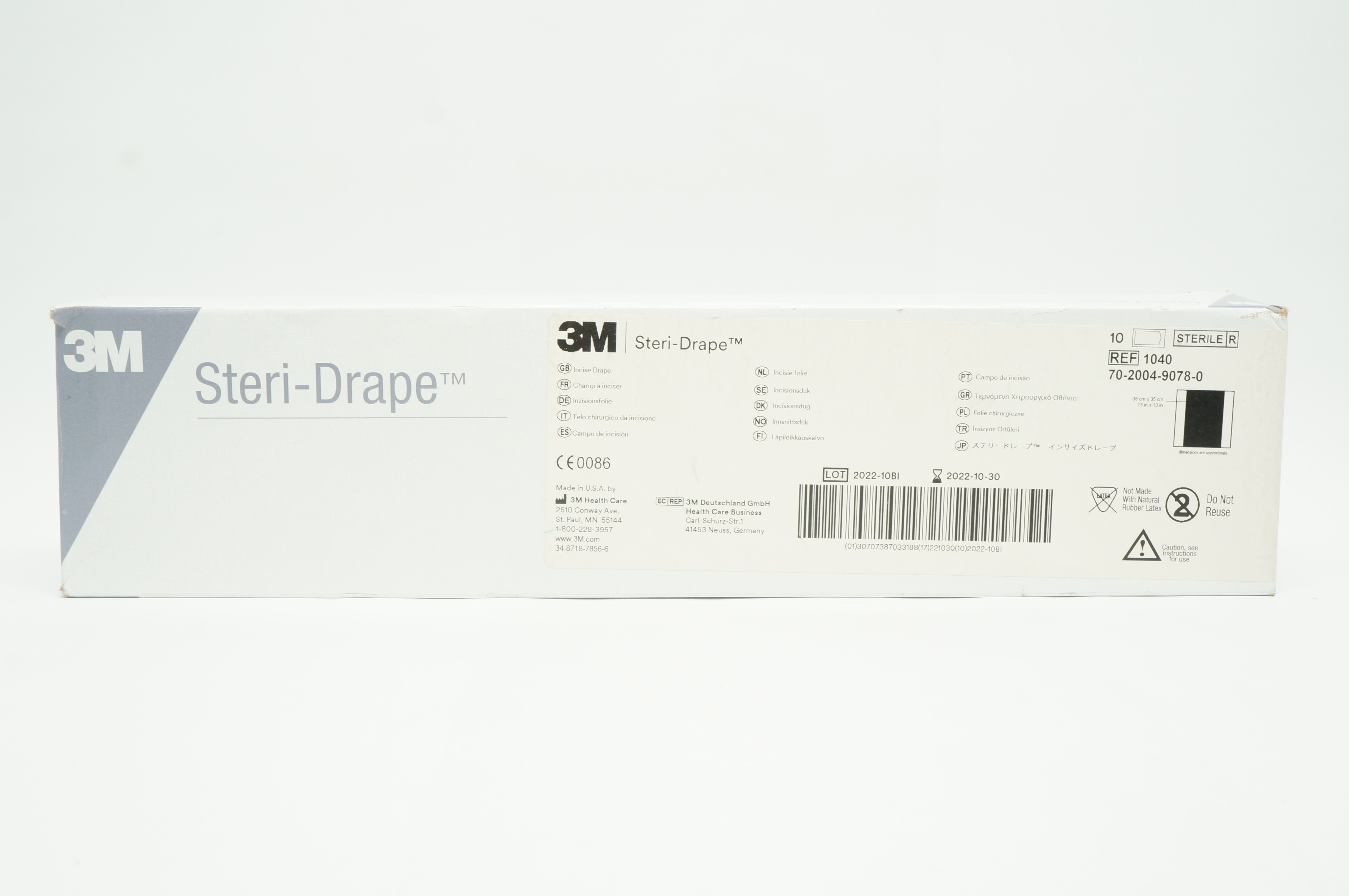 3M 1040 Steri-Drape Incise 13inch x 13inch - Box of 10