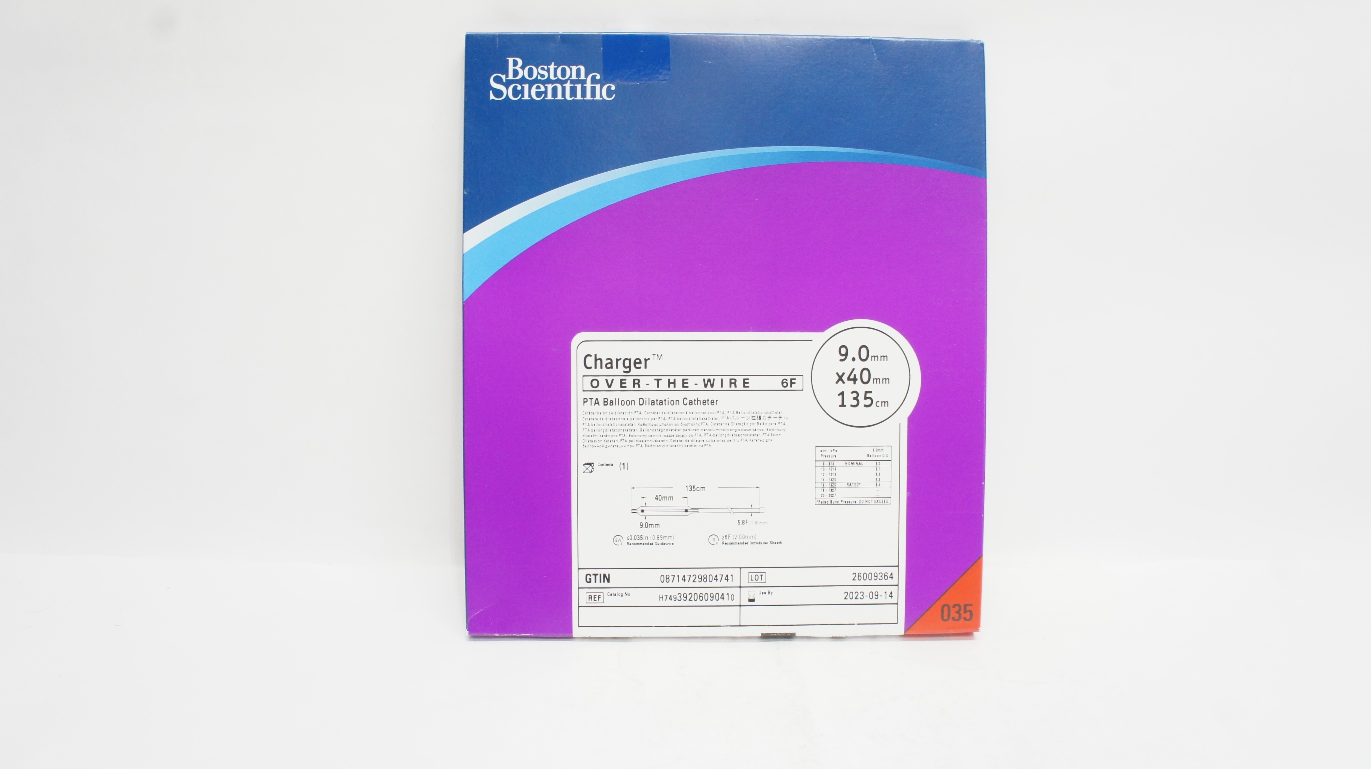 Boston Scientific 3920609041 PTA Balloon Dilatation Cath.9.0mm x 40mm x 135cm(x)