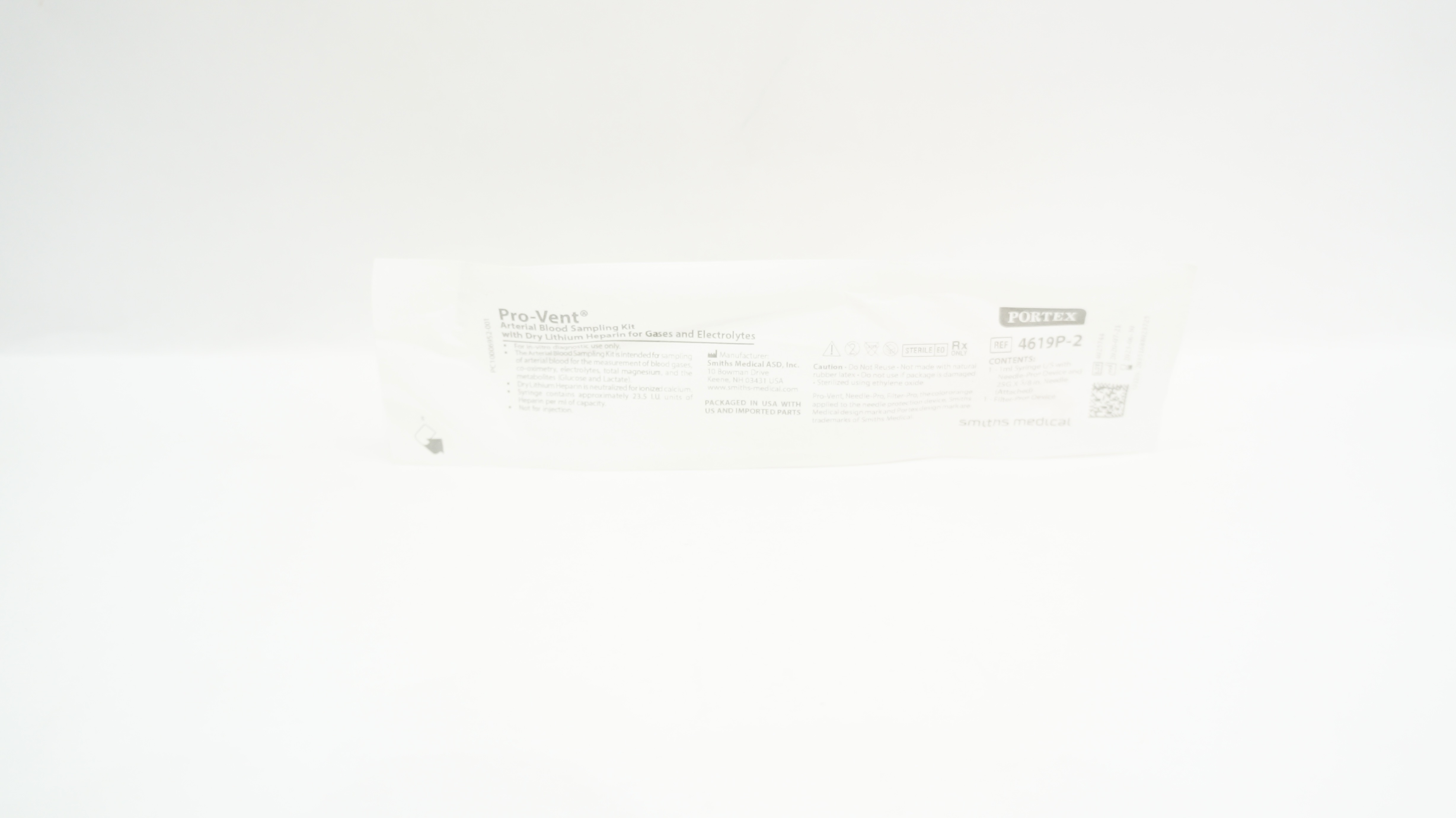 Smiths Medical 4619P-2 Portex Pro-Vent Arterial Blood Sampling Kit (x)