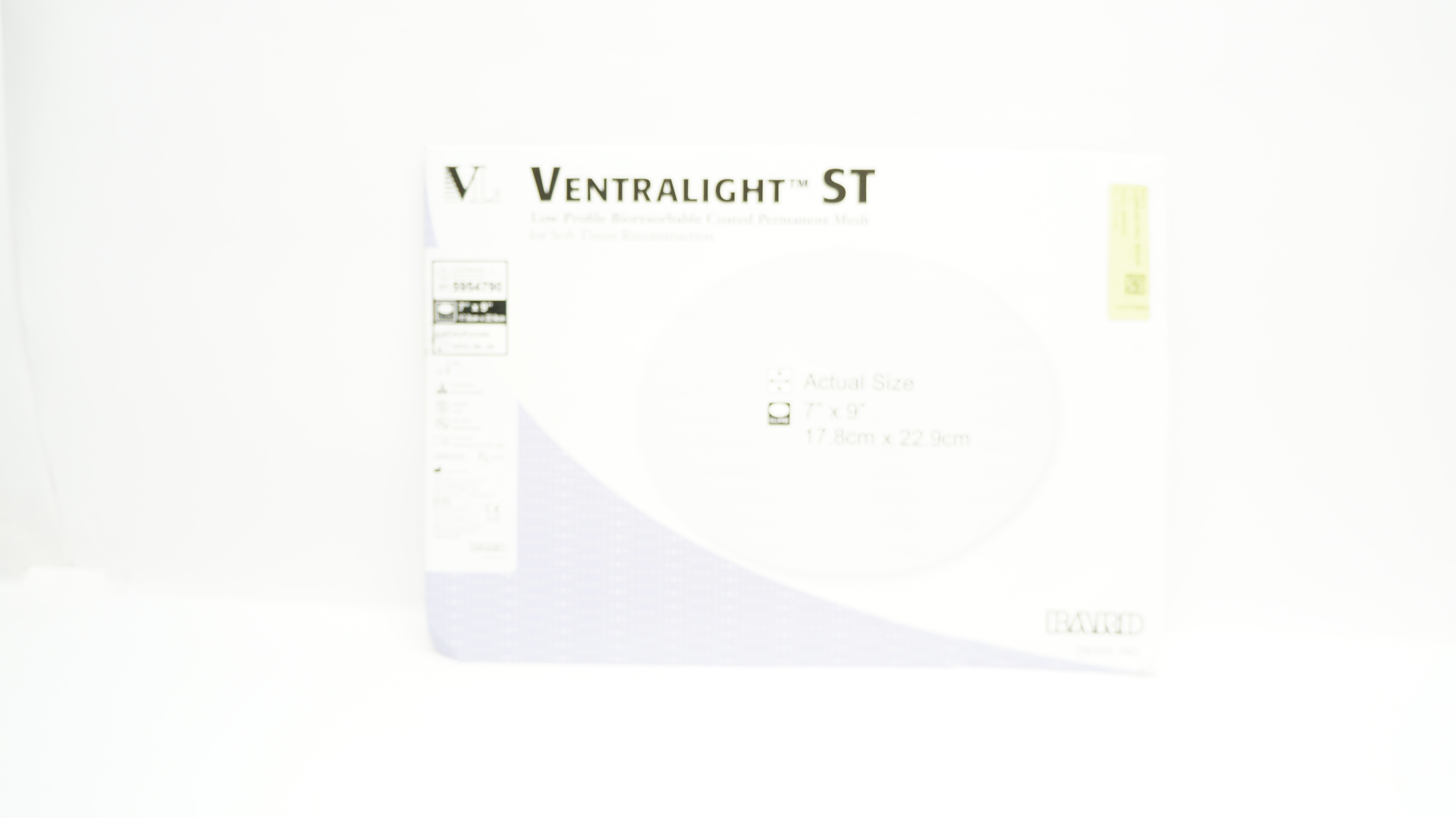 Bard 5954790 Ventralight ST Low Profile Coated Permanent Mesh 7inch x 9inch (x)