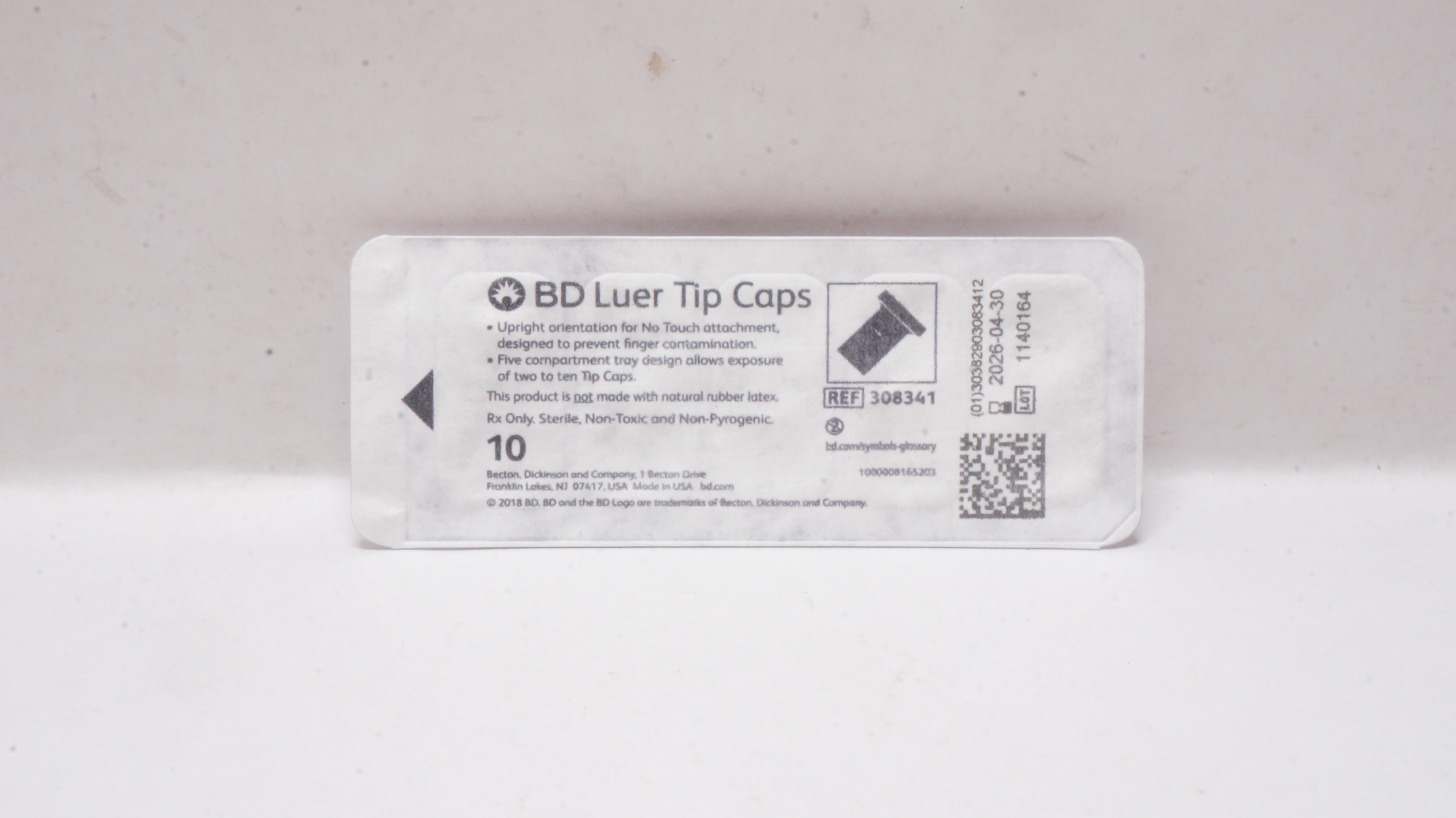 BD 308341 Luer Tip Caps Pack of 10
