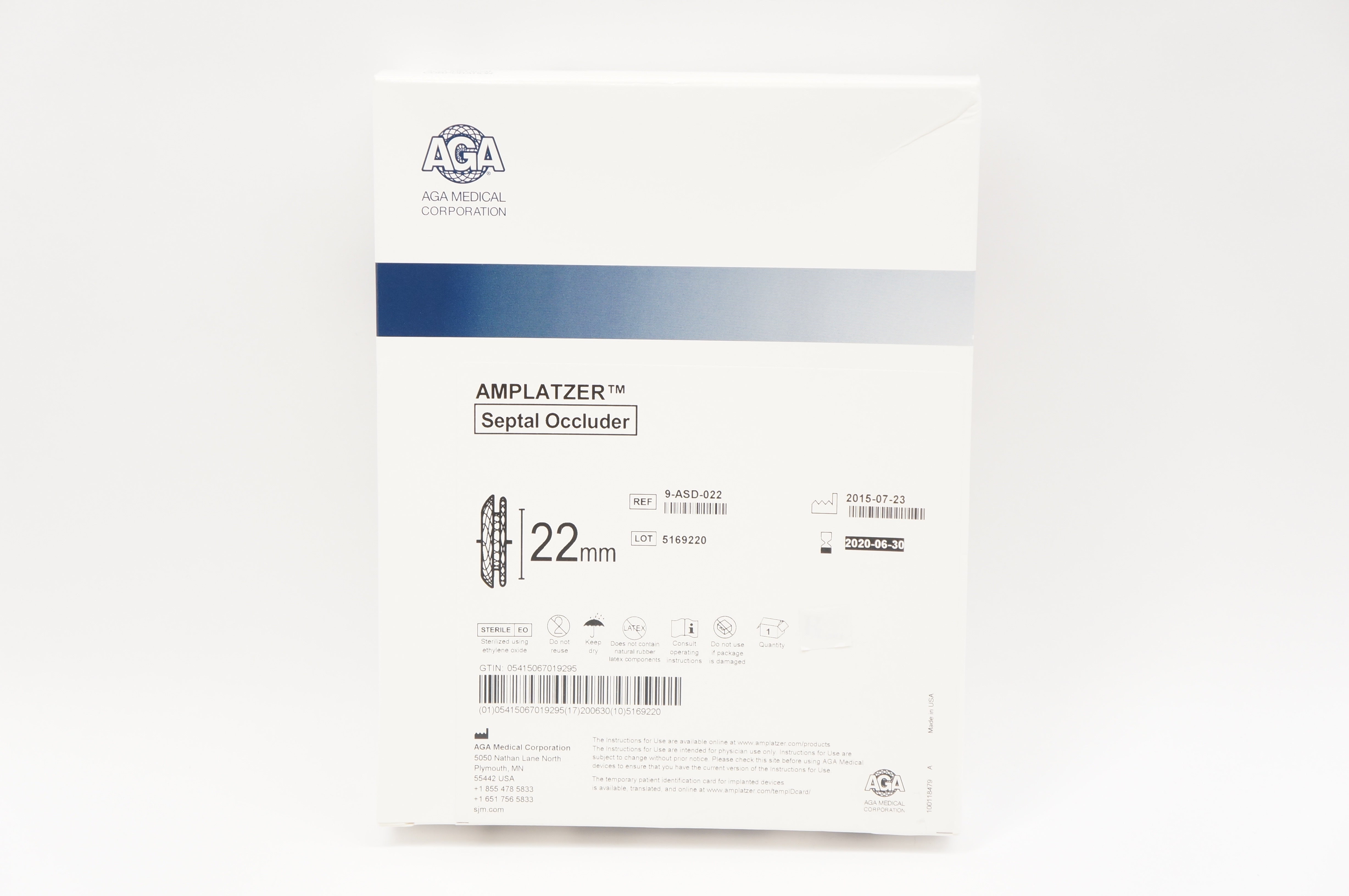 Aga Medical 9-ASD-022 Amplatzer Septal Occluder 22mm (x)