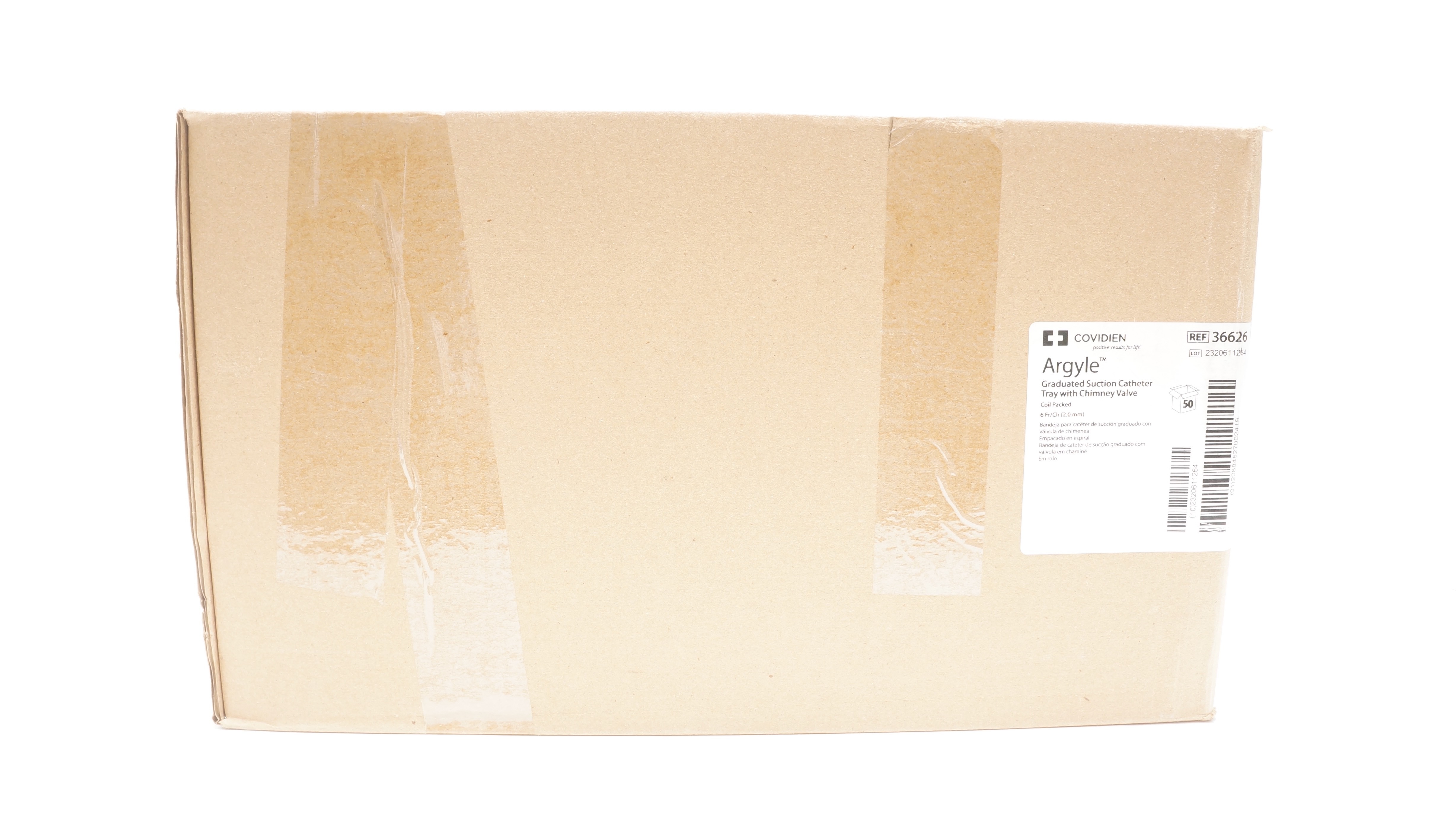 Covidien 36626 Argyle Graduated Suct. Cath.Tray W/Chimney Valve 6Fr/Ch-Box of 50