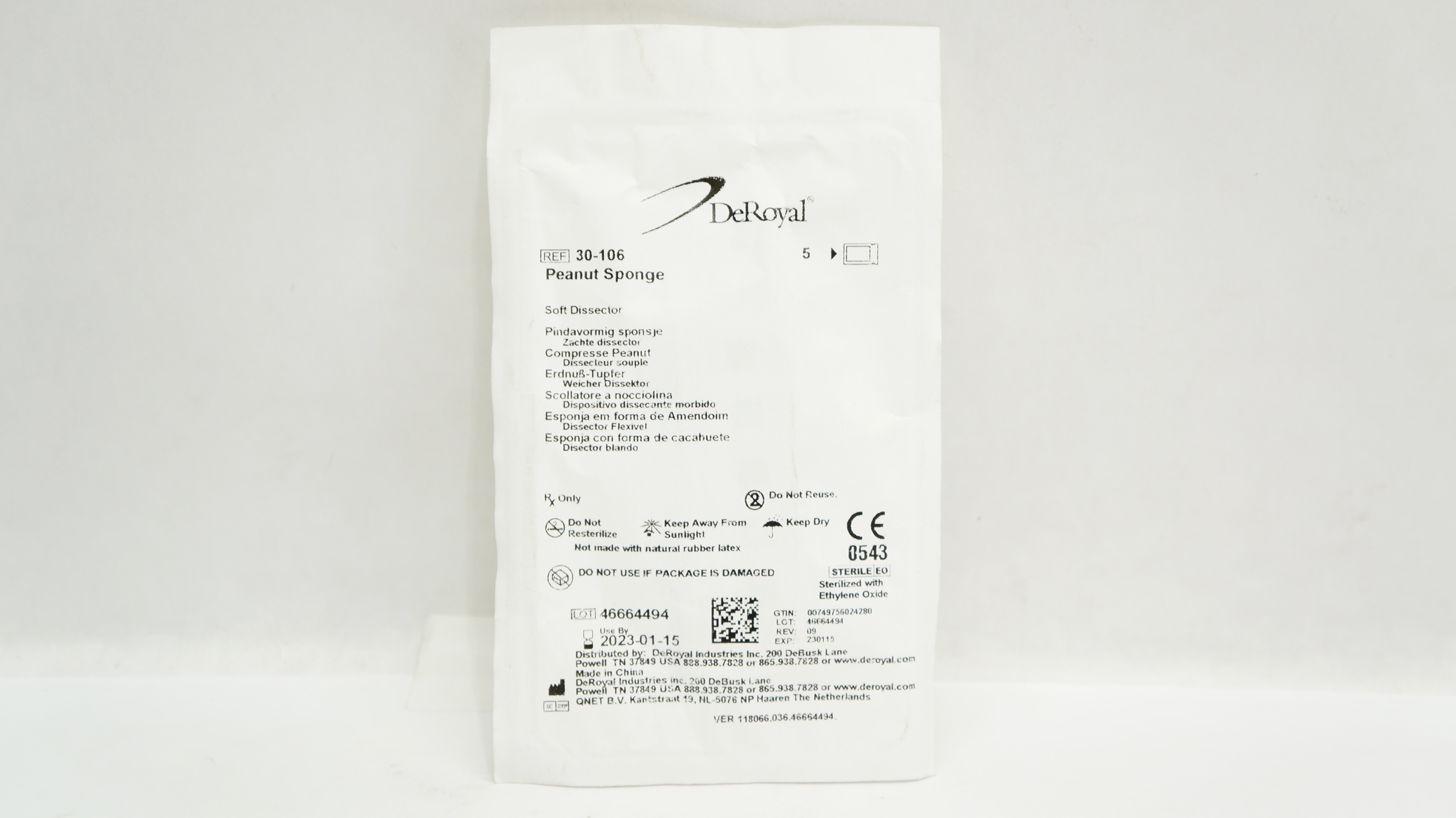 DeRoyal 30-106 Peanut Sponge Soft Dissector (x) - Pack of 5