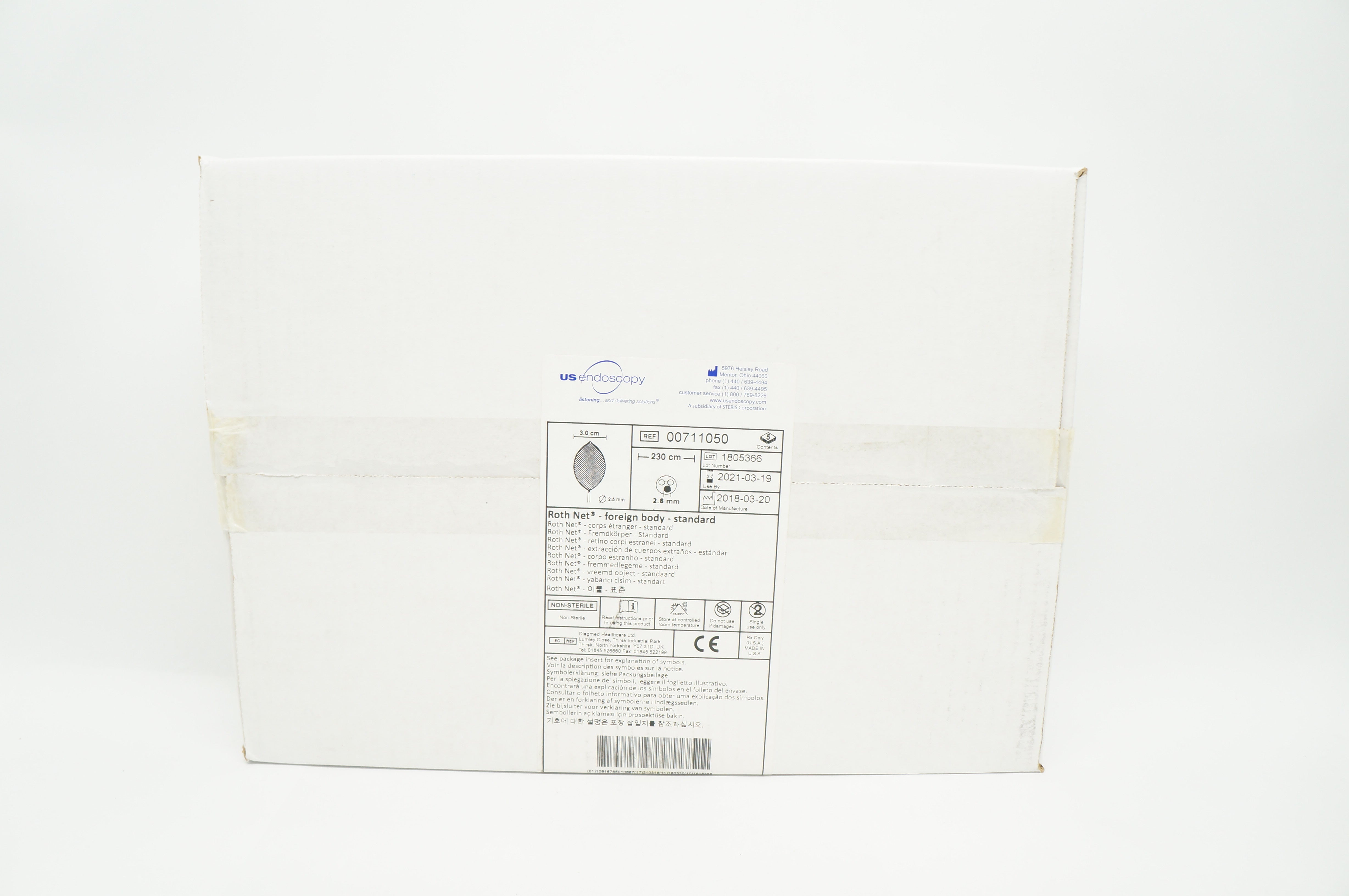 US Endoscopy 00711050 Roth Net Foreign Body 3.0mm x 2.5cm x 230cm (x ...