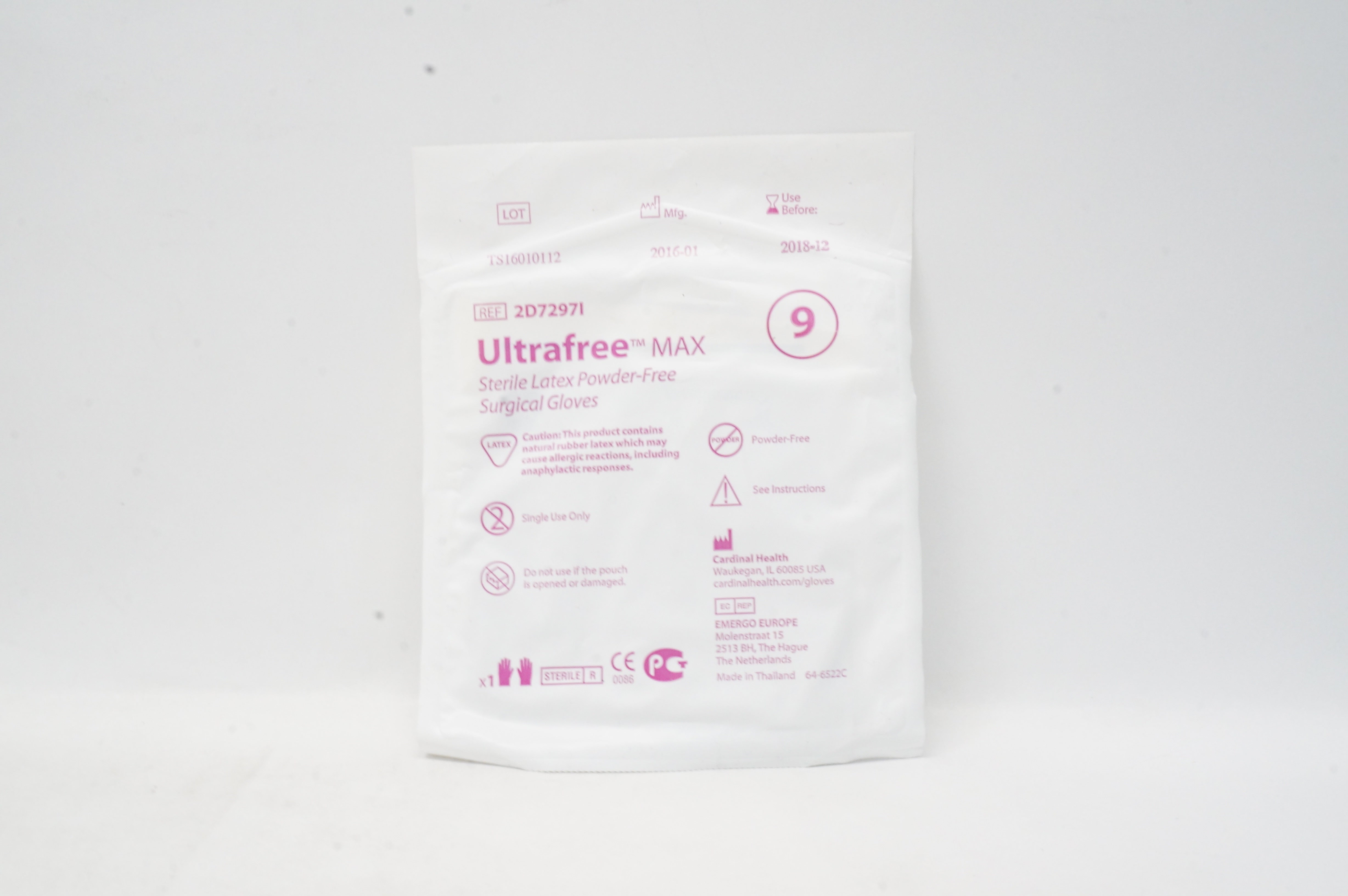 Cardinal Health 2D72971 Ultrafree Max Surgical Gloves, Size 9 (x)