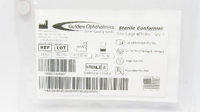 Gulden Opthalmics 14269 Sterile Conformer w/Holes, Large (x)