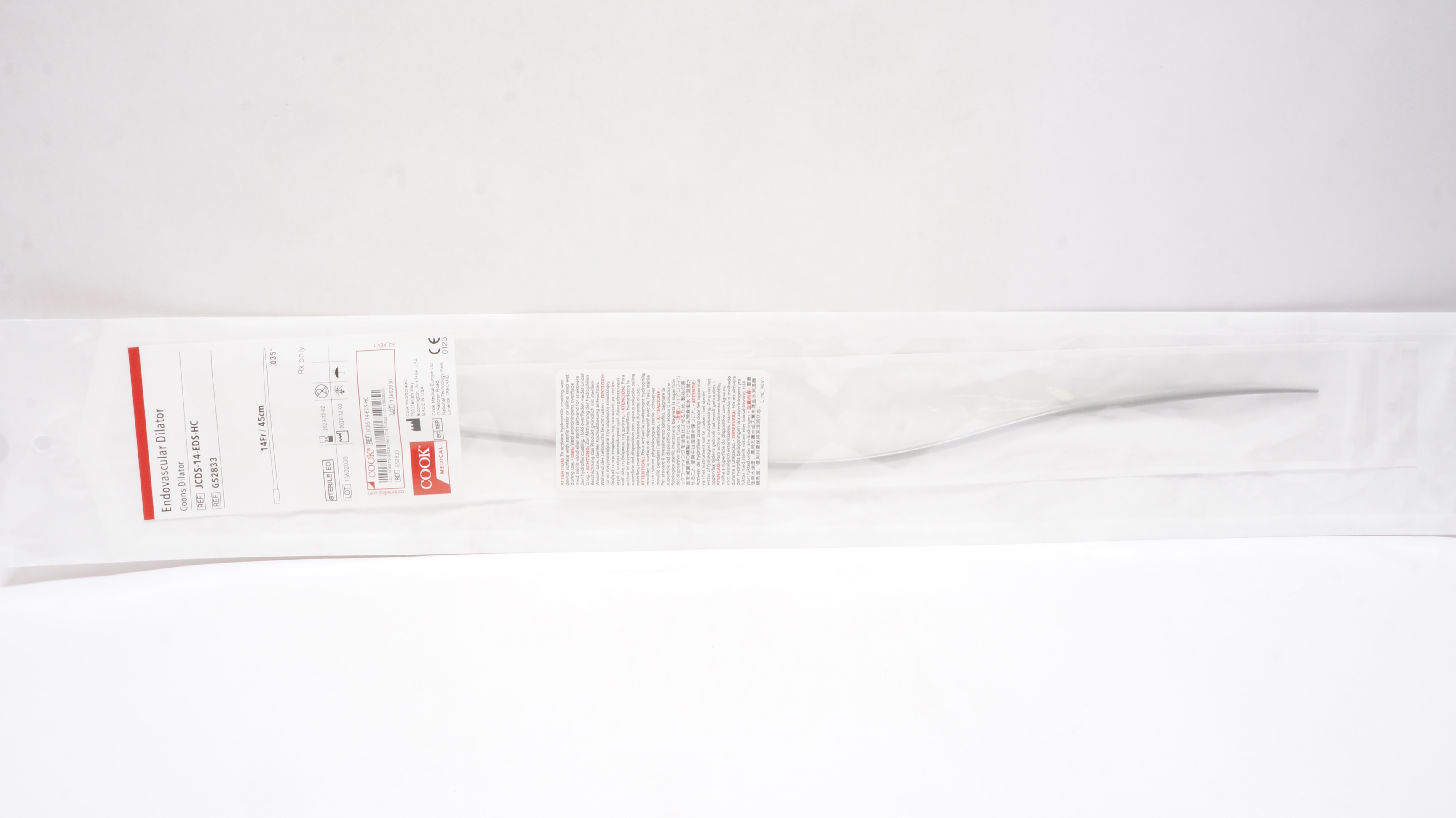 Cook G52833  Endovascular Dilator, Coons Dilator 14Fr. x 45cm