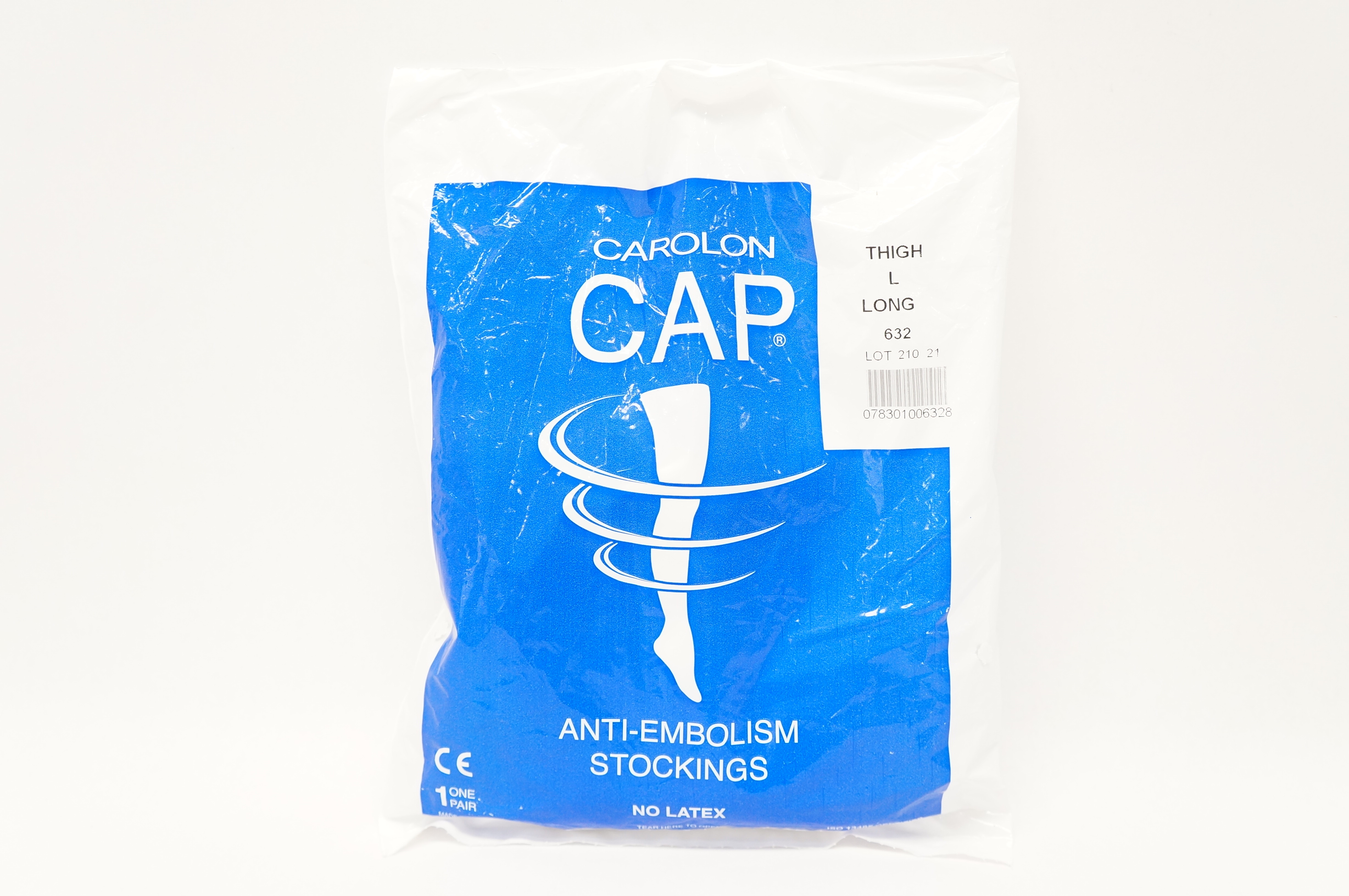 Carolon 632 CAP Anti-Embolism Stockings Thigh, Large Long