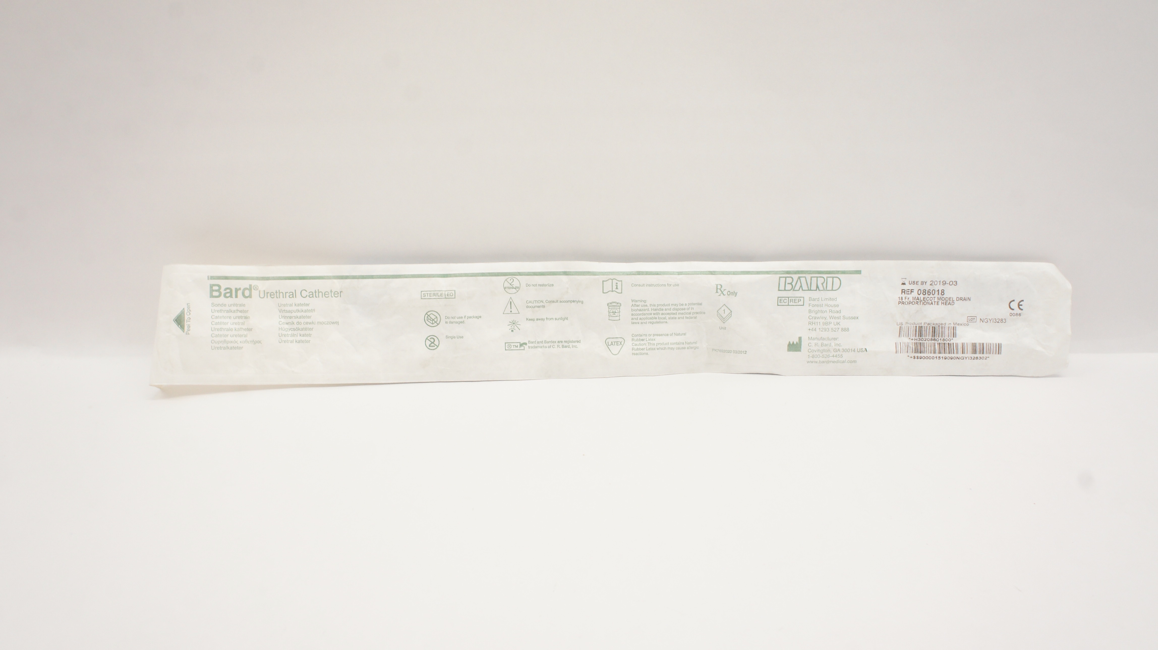 Bard 086018 Bardex 18Fr. Malecot Model Drain Proportionate Head (x)