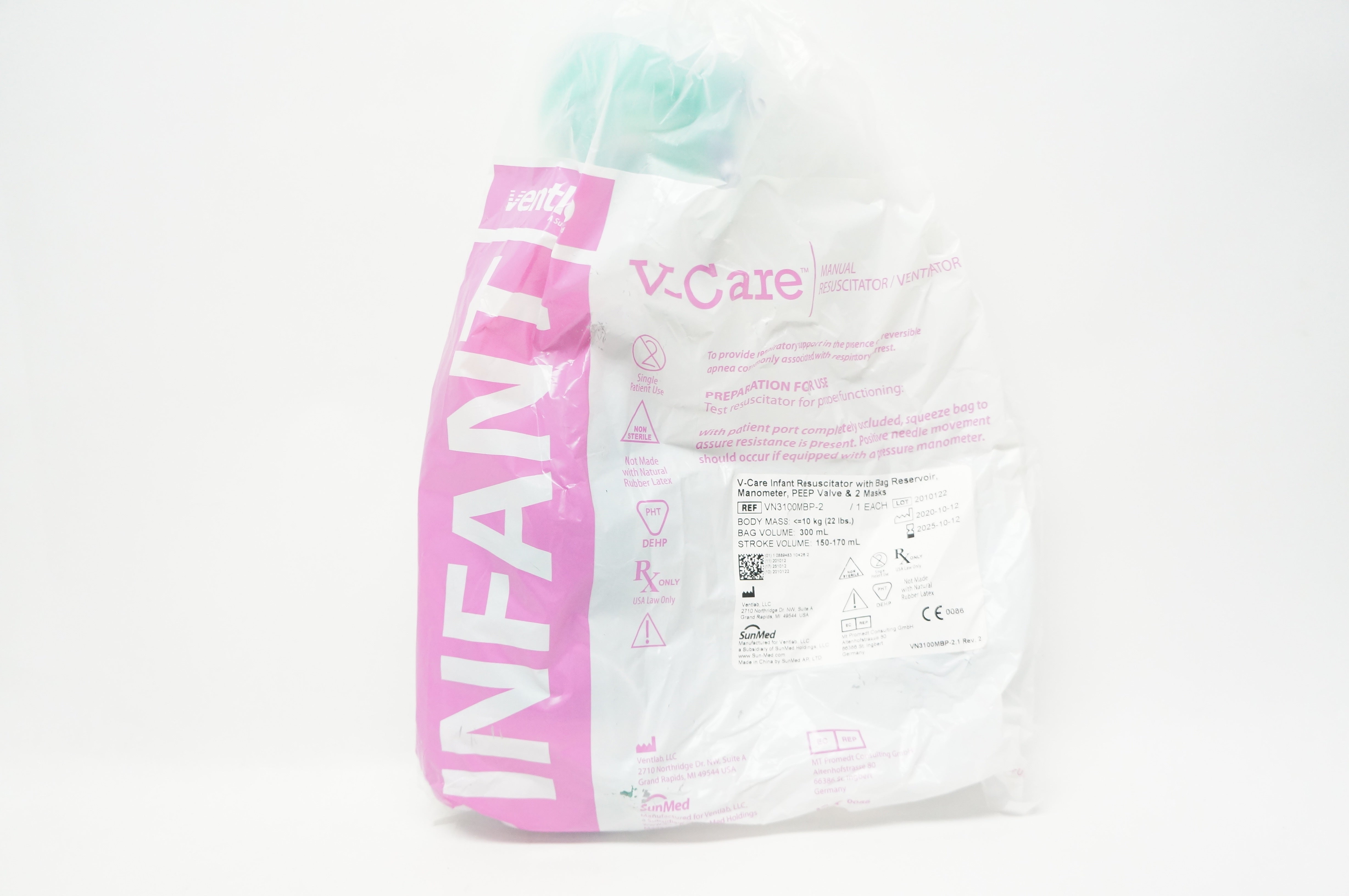 SunMed VM3100MBP2 VCare Infant Resuscitator with Bag Reservoir