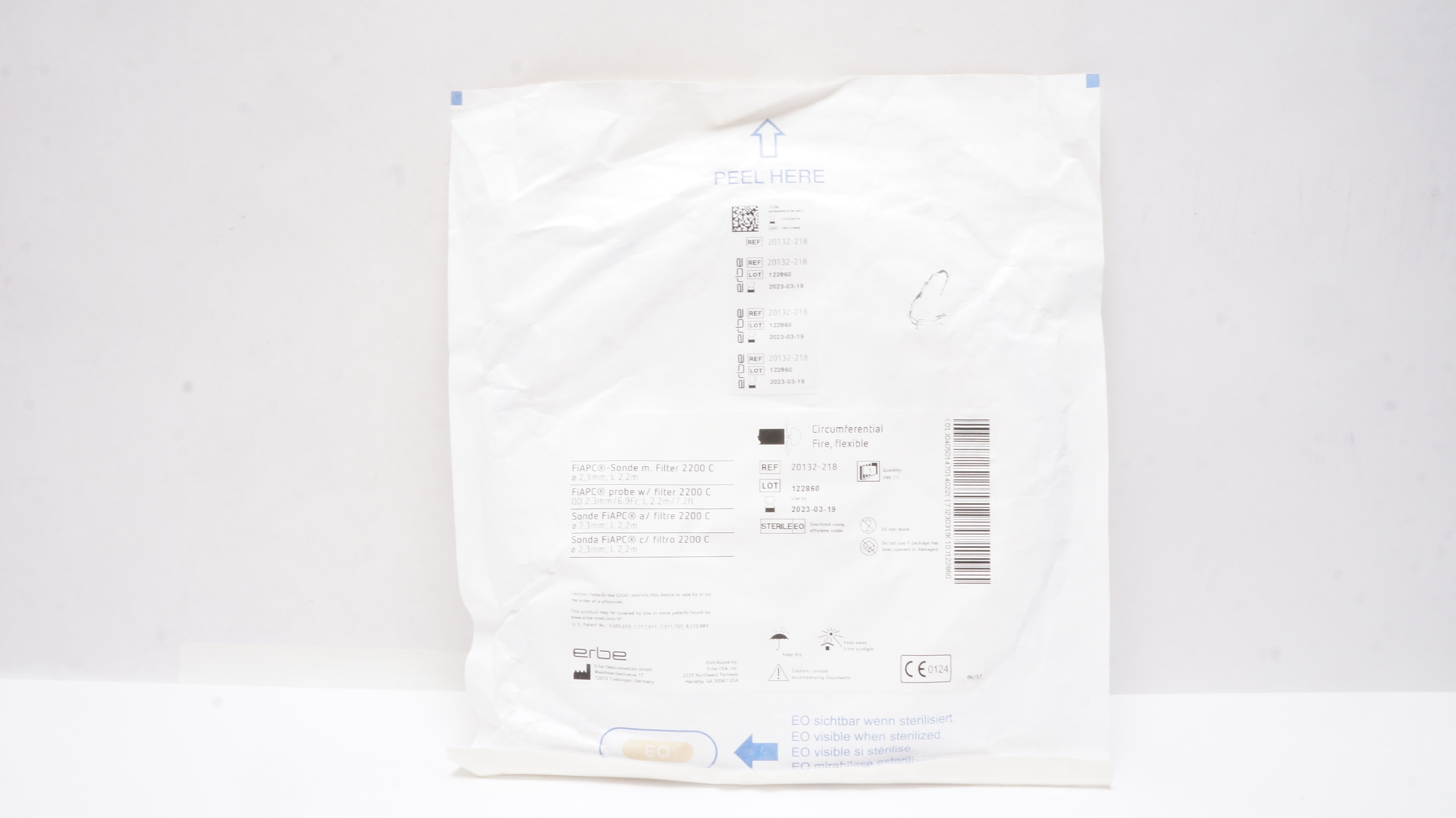 ERBE 20132-218 FiAPC Probe with Filter 2200C 6.9Fr x 7.2ft. (x)