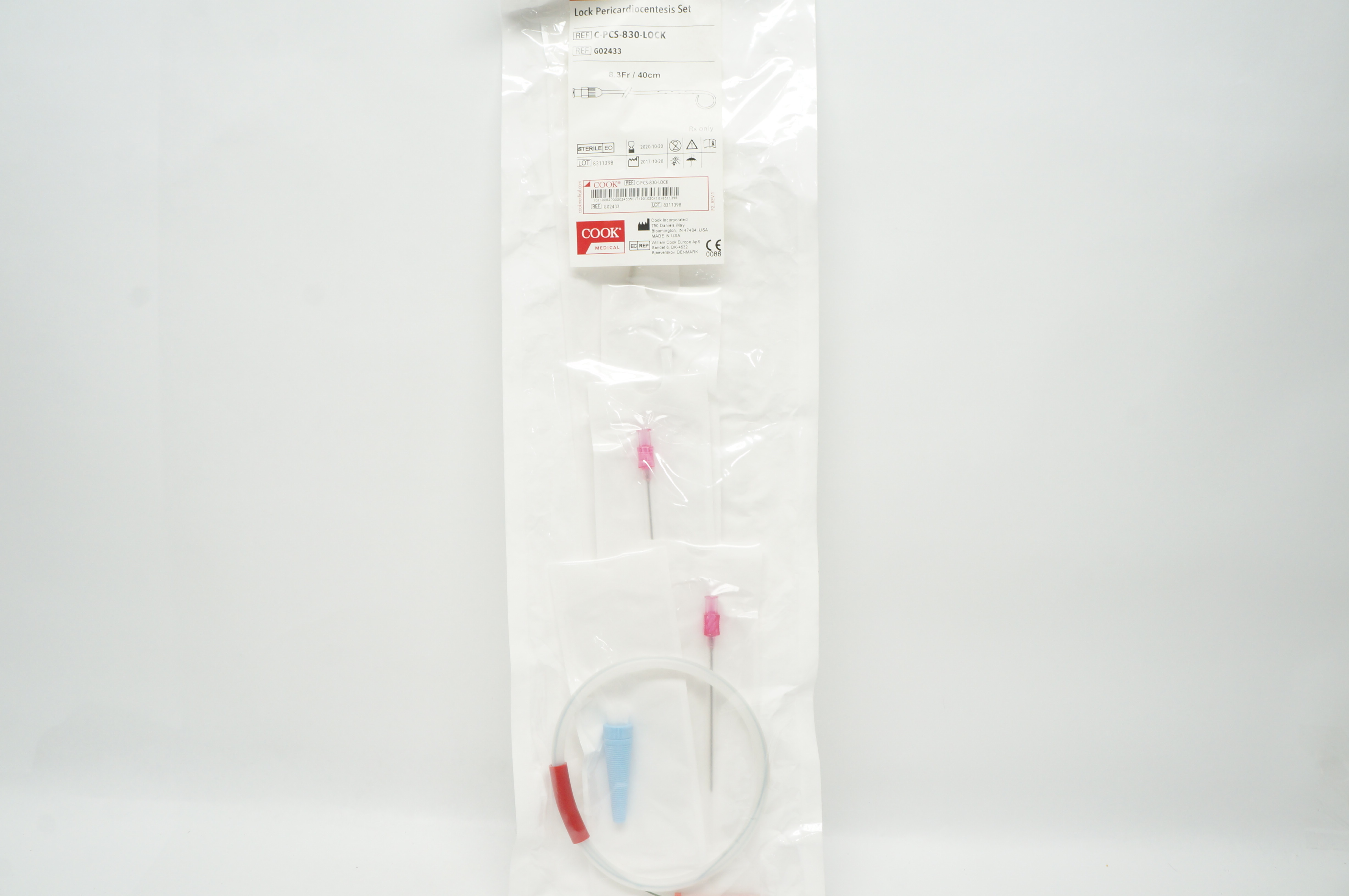 Cook Medical G02433 Lock Pericardiocentesis Set 8.3Fr x 40cm (x)